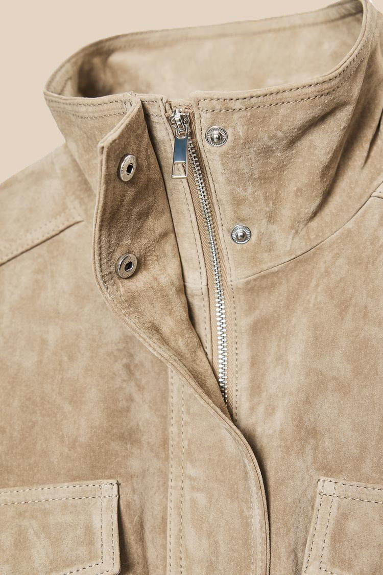 TANYA | Oversized Suede Cargo Jacket