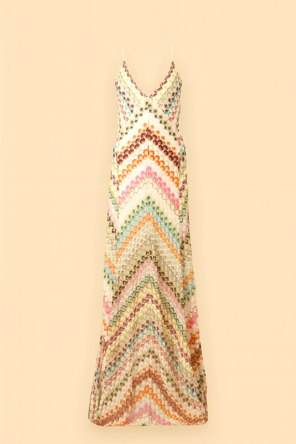 LEONORA | Multi Stripe Zigzag Chevron Maxi Dress