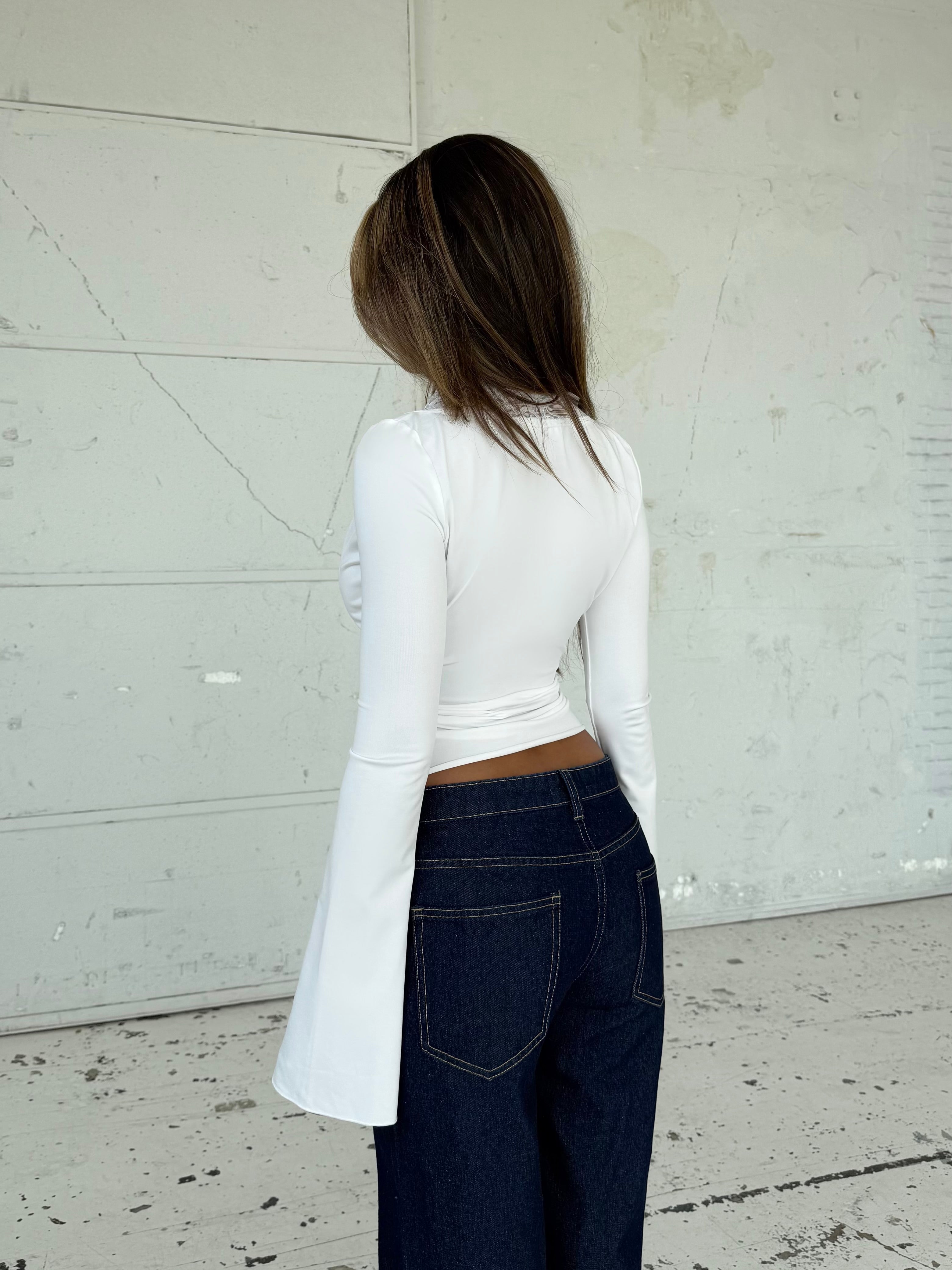 ARIA | Lace Trim Long Sleeve Top