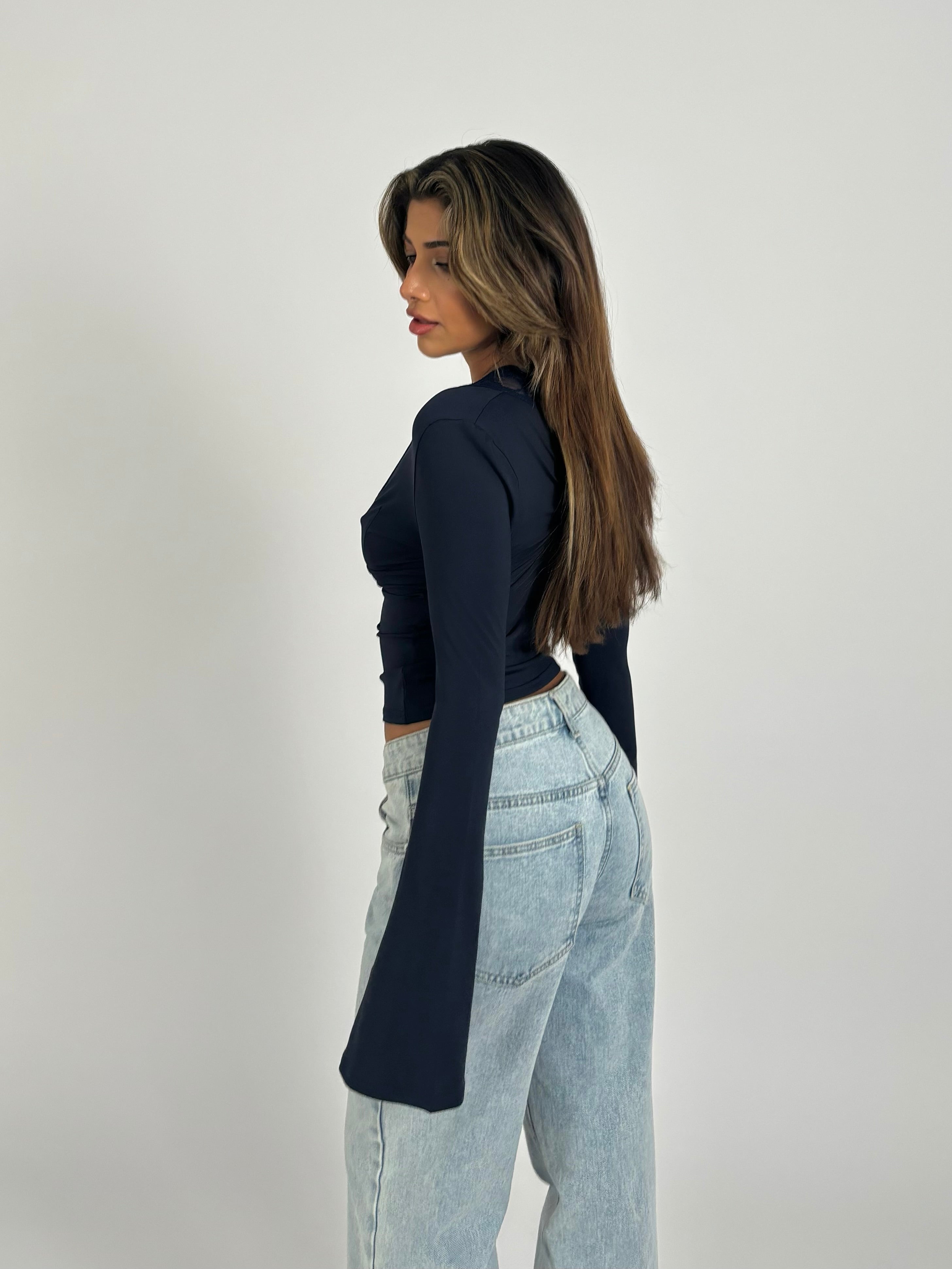LYRA | Lace V-Neck Knit Top