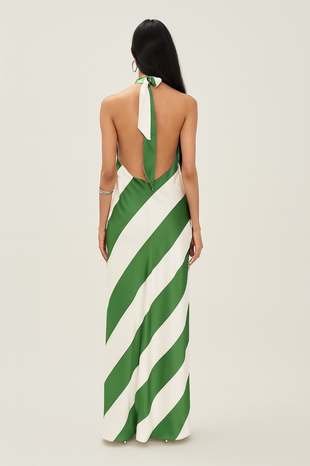 ALIRA | Palm Green Striped Maxi Dress
