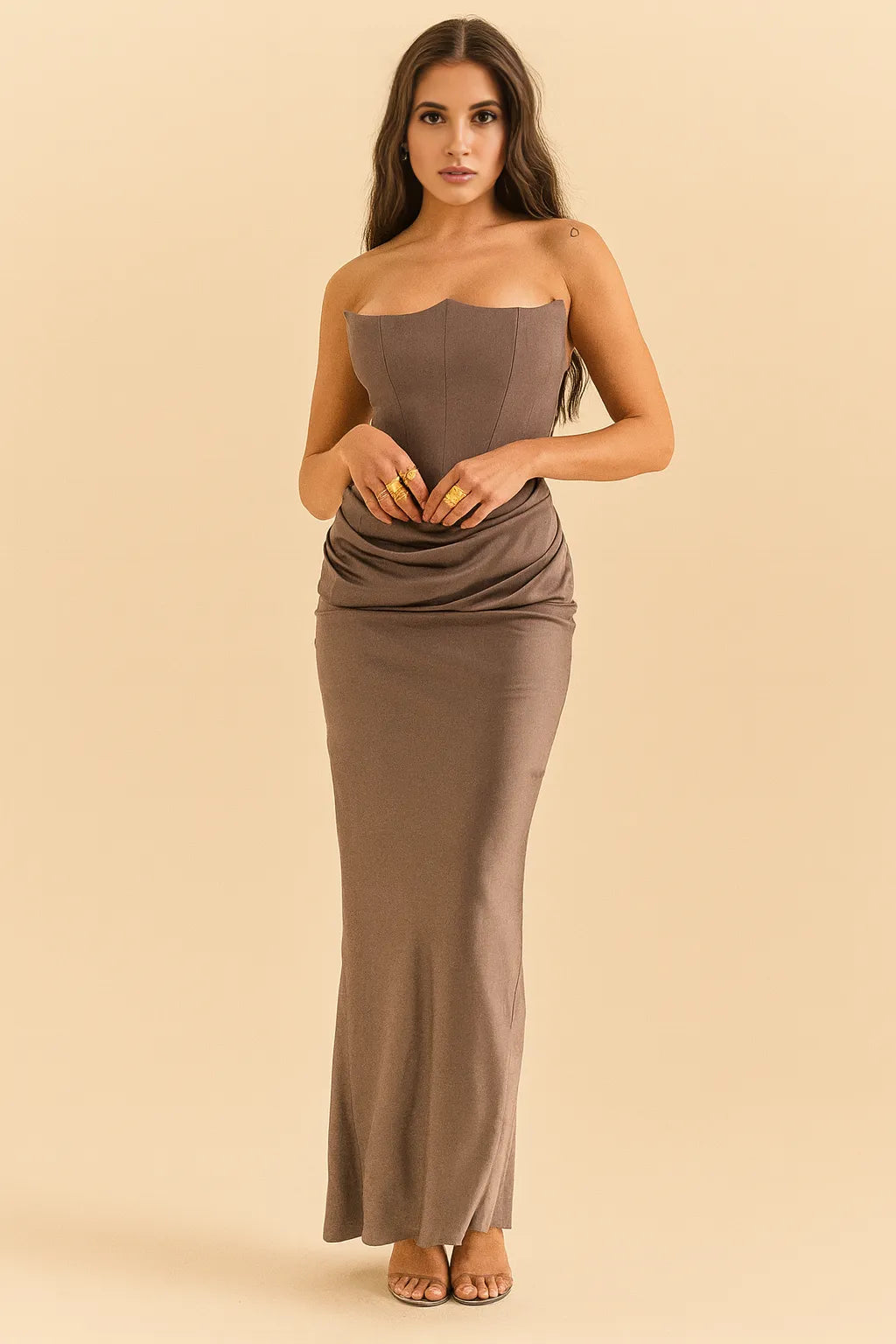 AURELIA | Strapless Corset-Style Maxi Dress