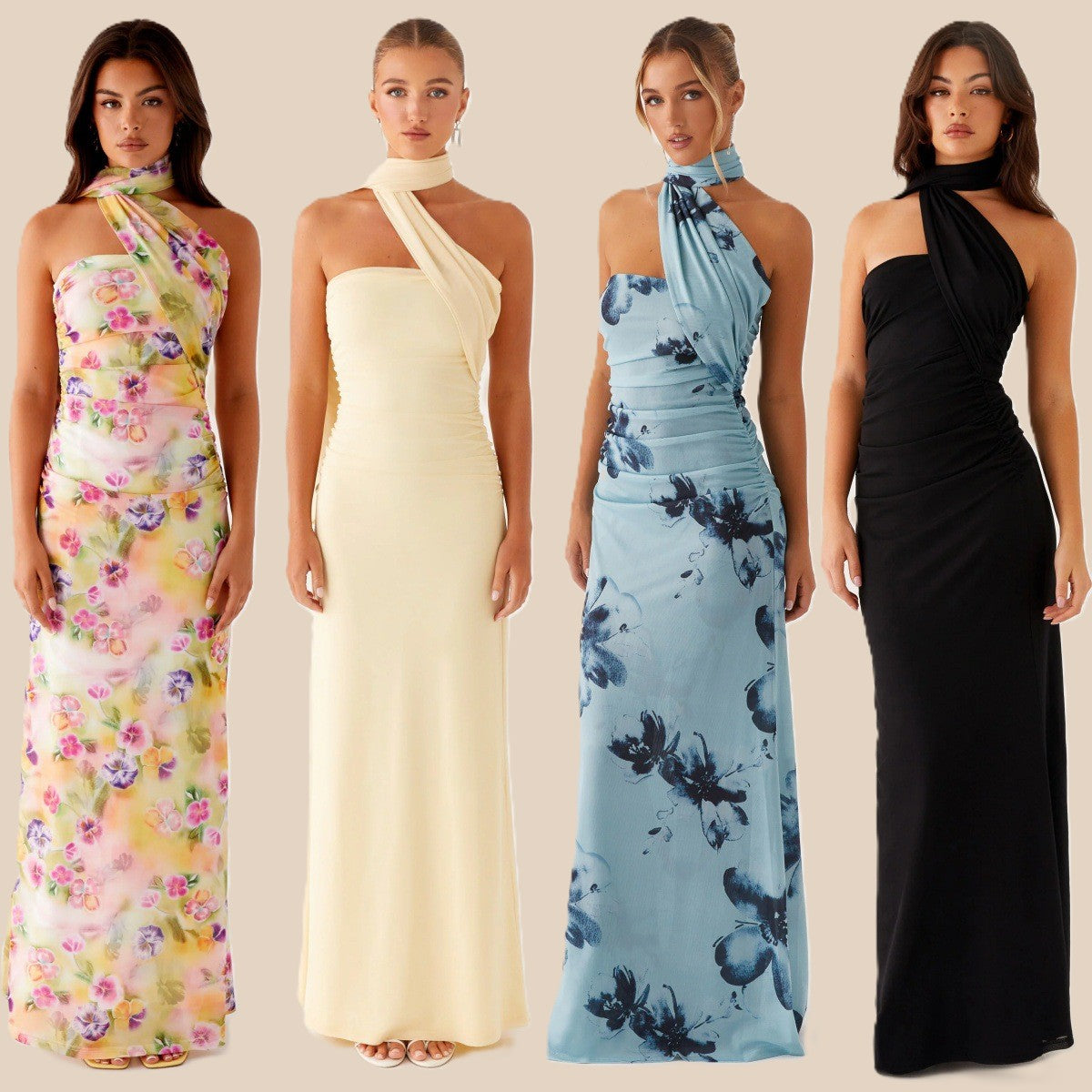 LYRIC | Scarf Neck Maxi Dress