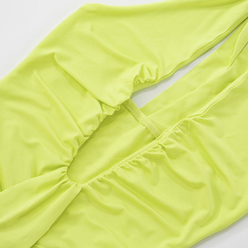 ADELIA | Deep V Halter Maxi Dress