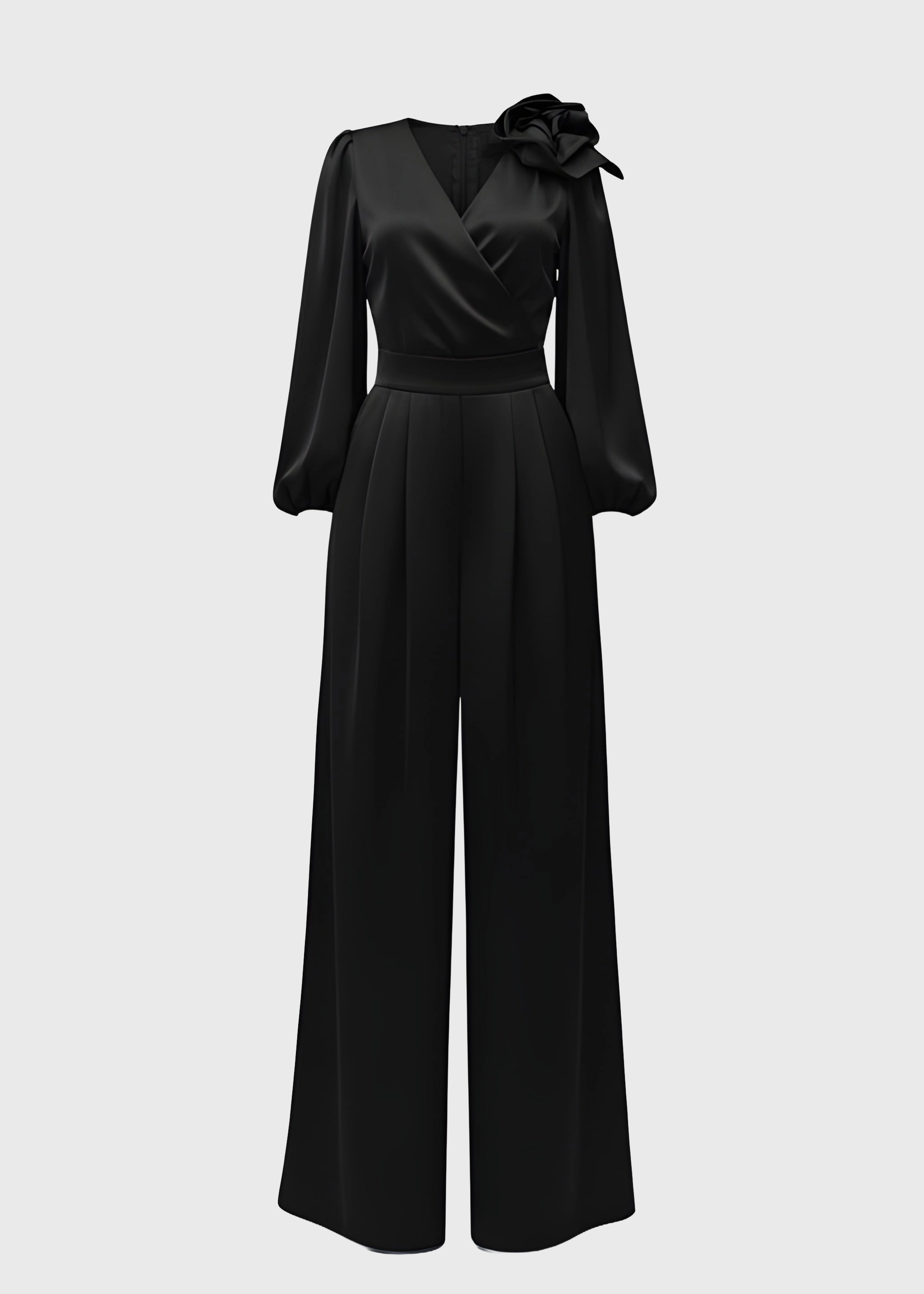 LUCY | Satin Elegant Flower Two-Piece Suit