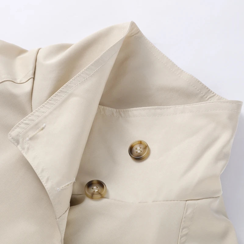 SOPHIE | High-Collar Short Trench Coat