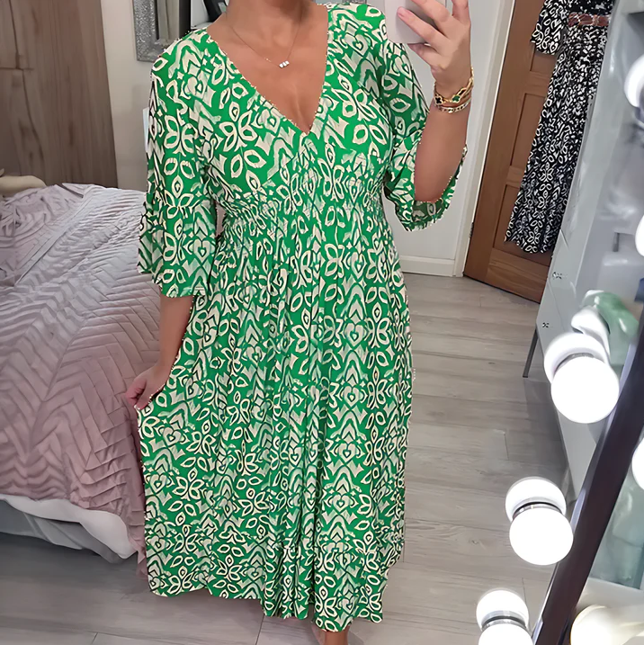 OLIVIA | Boho Floral Maxi Dress