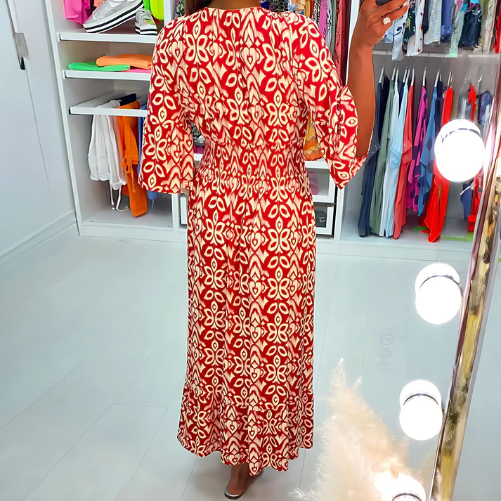 OLIVIA | Boho Floral Maxi Dress