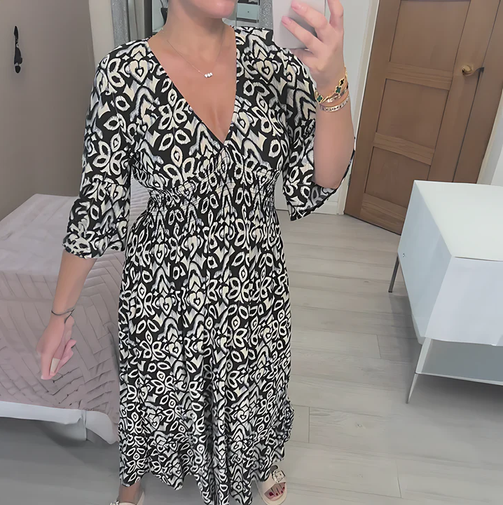 OLIVIA | Boho Floral Maxi Dress