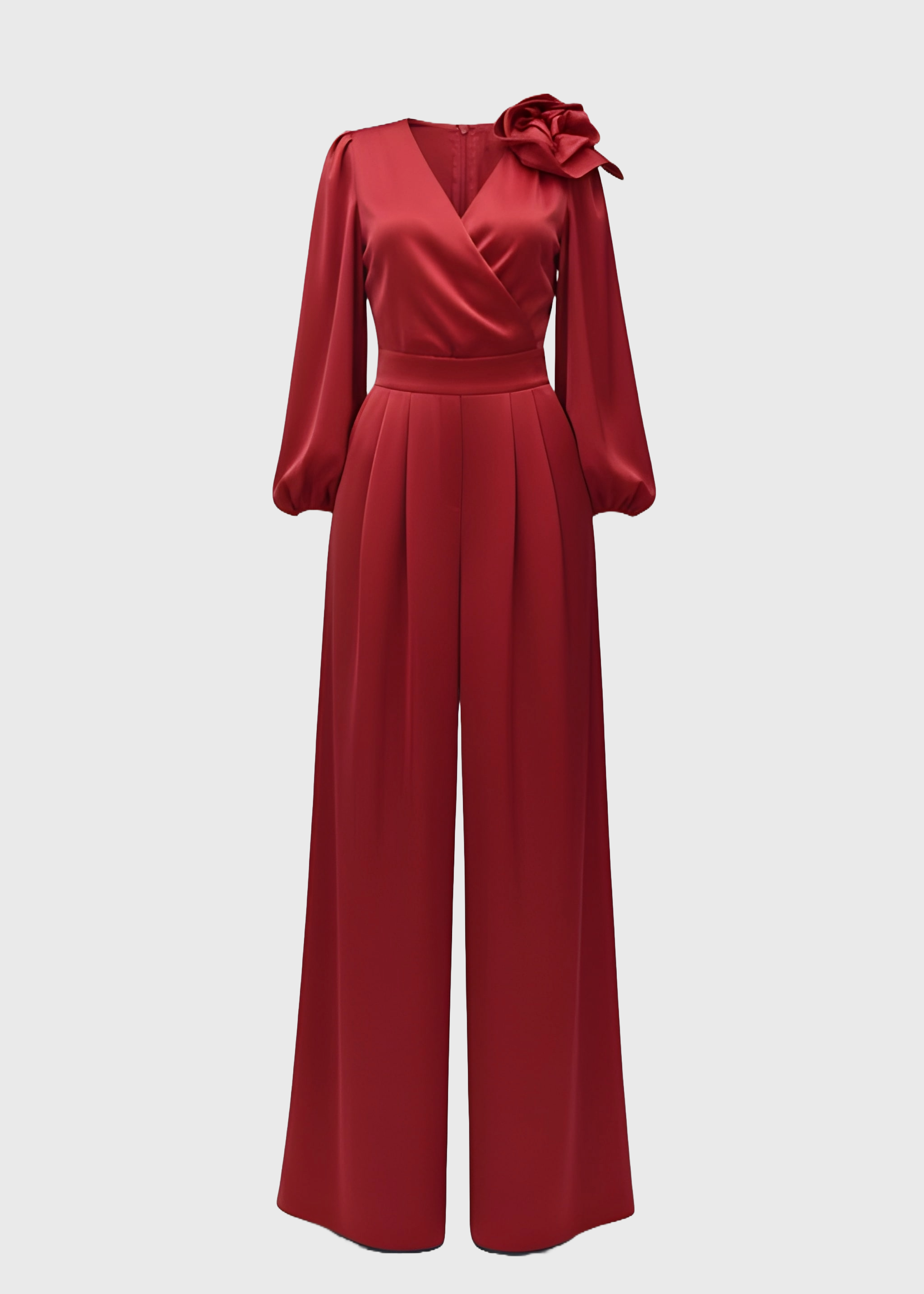 LUCY | Satin Elegant Flower Two-Piece Suit