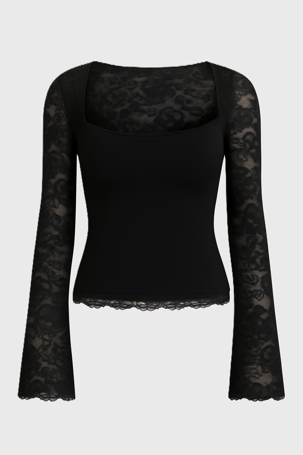 ARIELLE | Square Neck Lace Detail Top