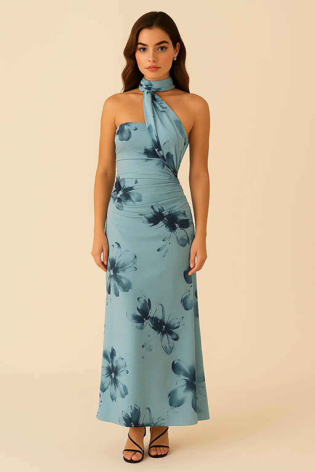 LYRIC | Scarf Neck Maxi Dress