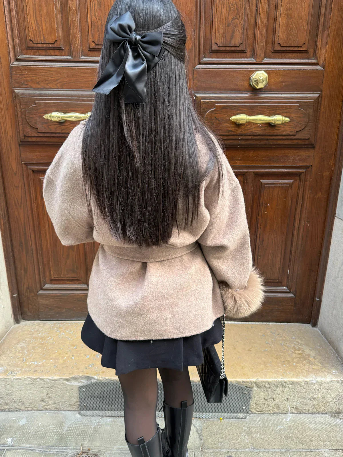 FLORENCE | Belted Fur Wool Coat