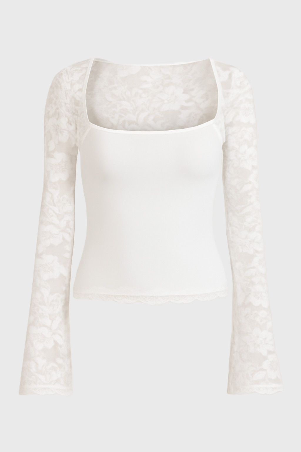 ARIELLE | Square Neck Lace Detail Top