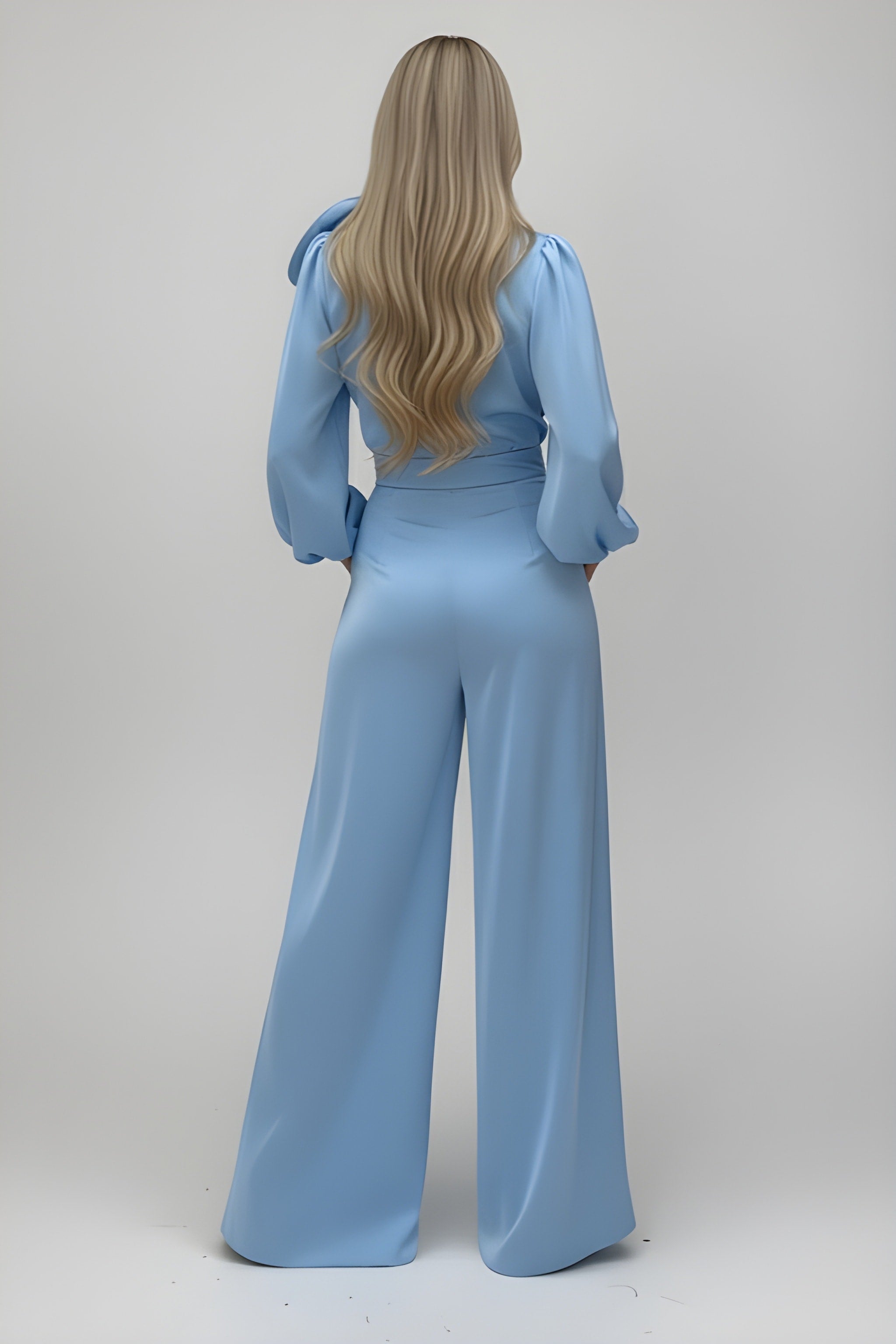 LUCY | Satin Elegant Flower Two-Piece Suit