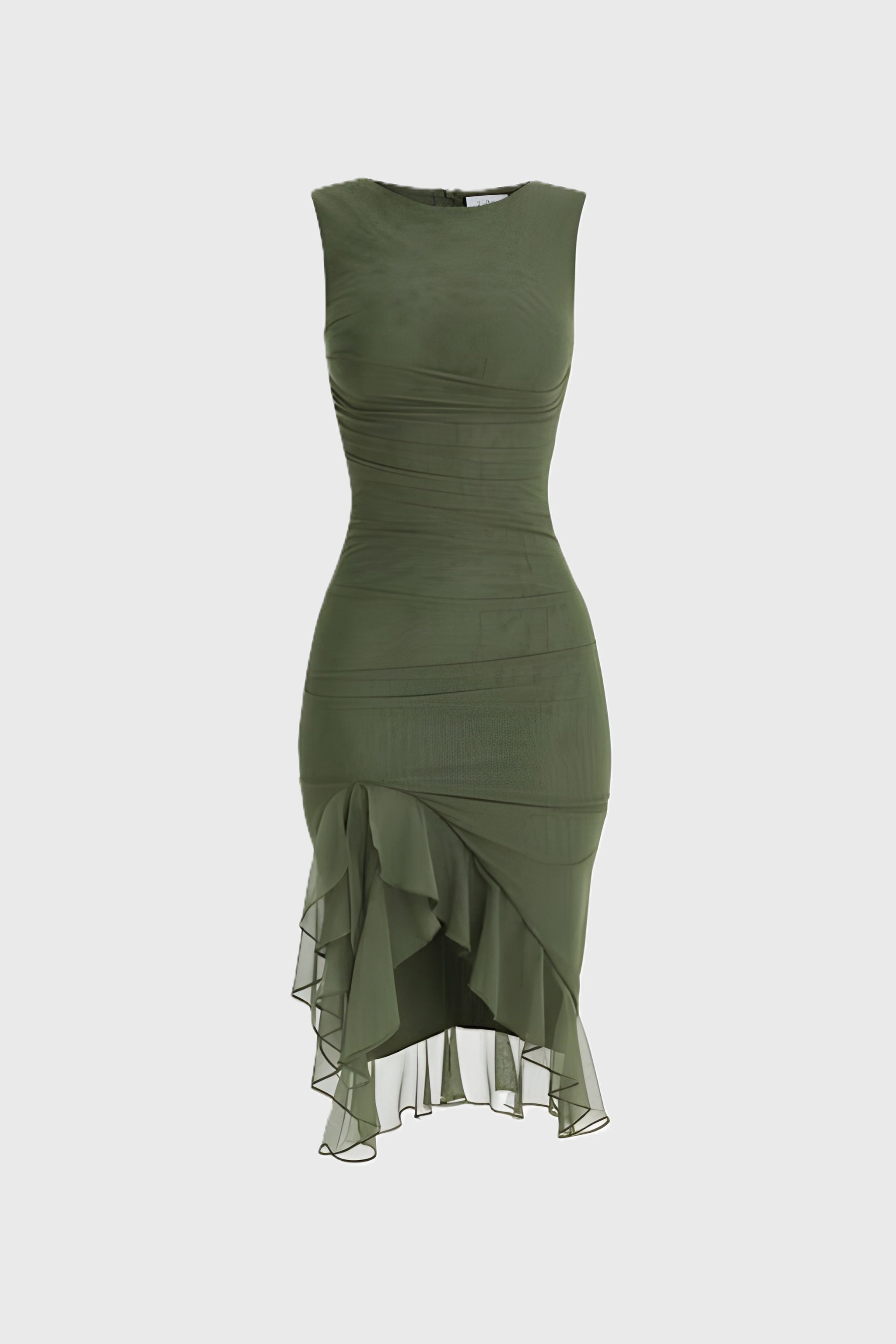 CLEMENTINE | High Neck Ruffle Midi Dress