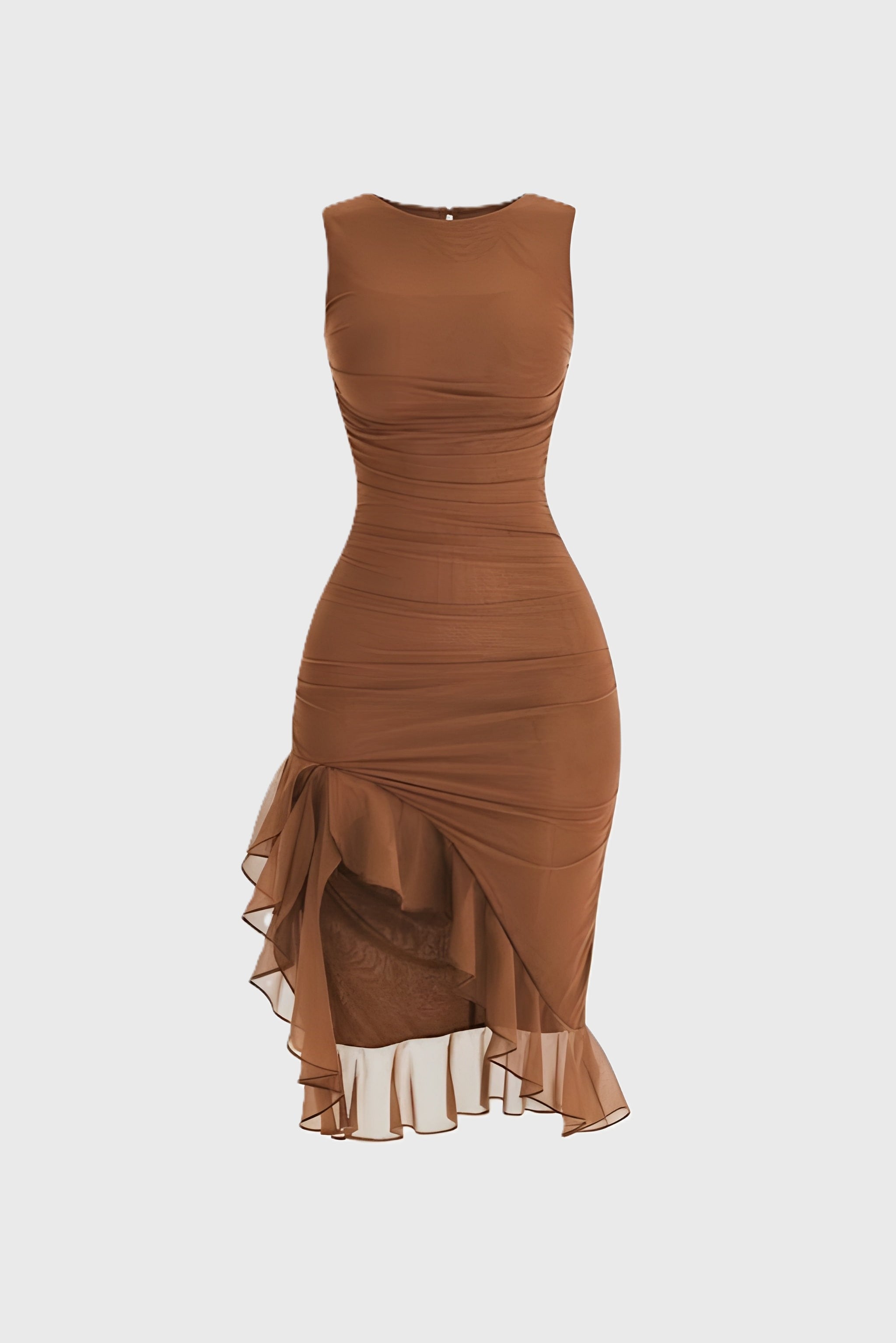 CLEMENTINE | High Neck Ruffle Midi Dress