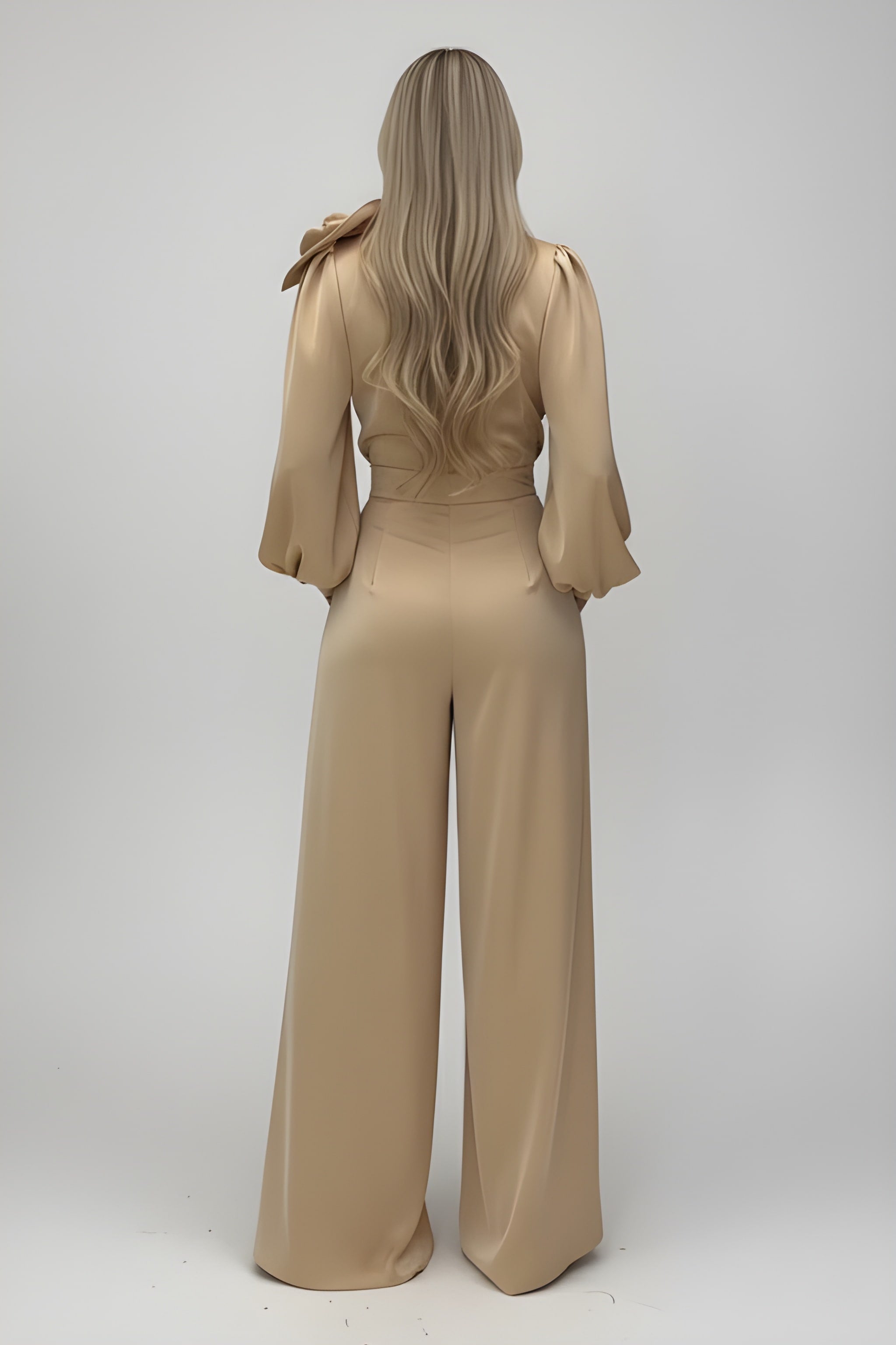 LUCY | Satin Elegant Flower Two-Piece Suit