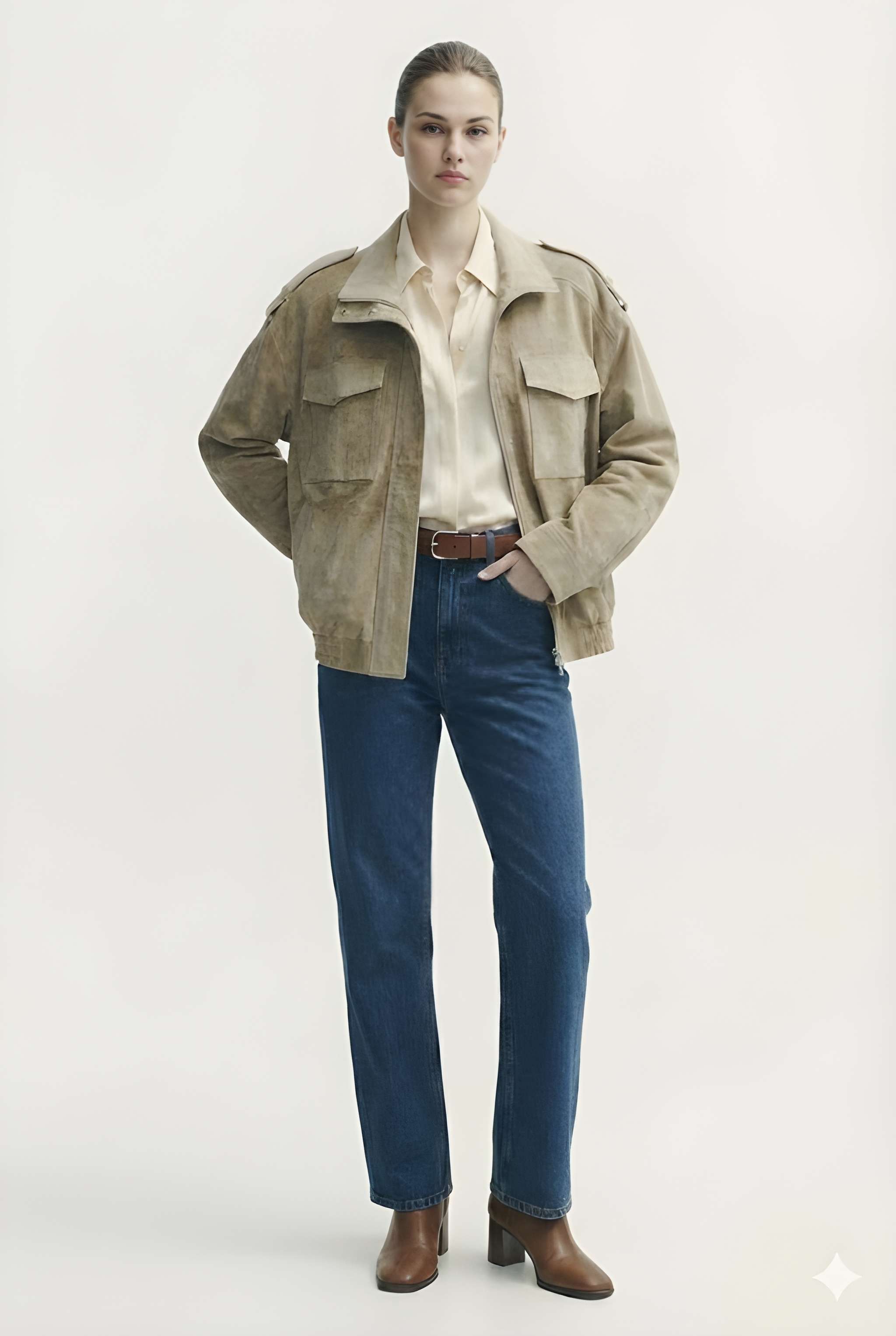 TANYA | Oversized Suede Cargo Jacket