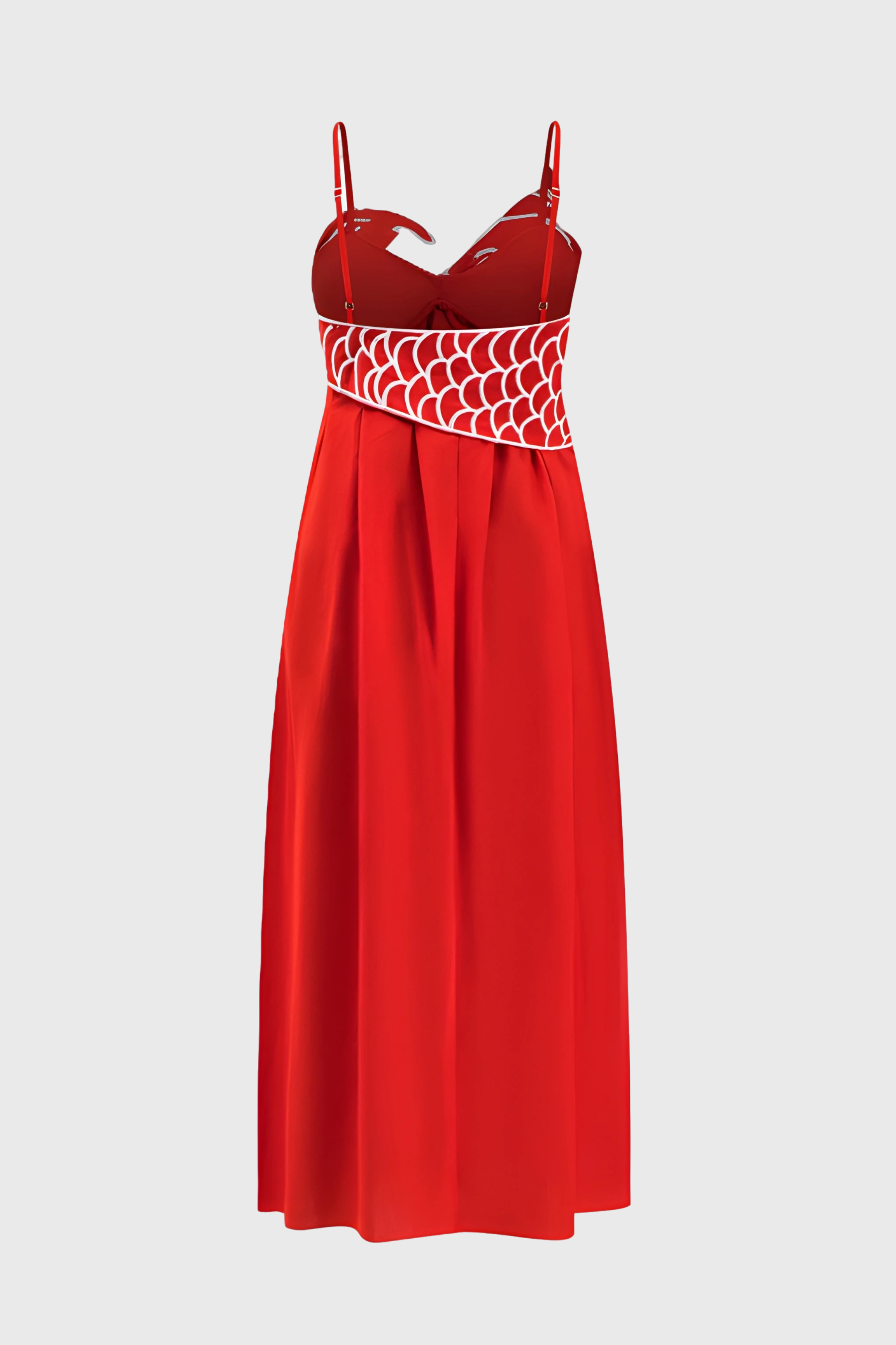 LILY | Pleated Fish Embroidery Maxi Dress