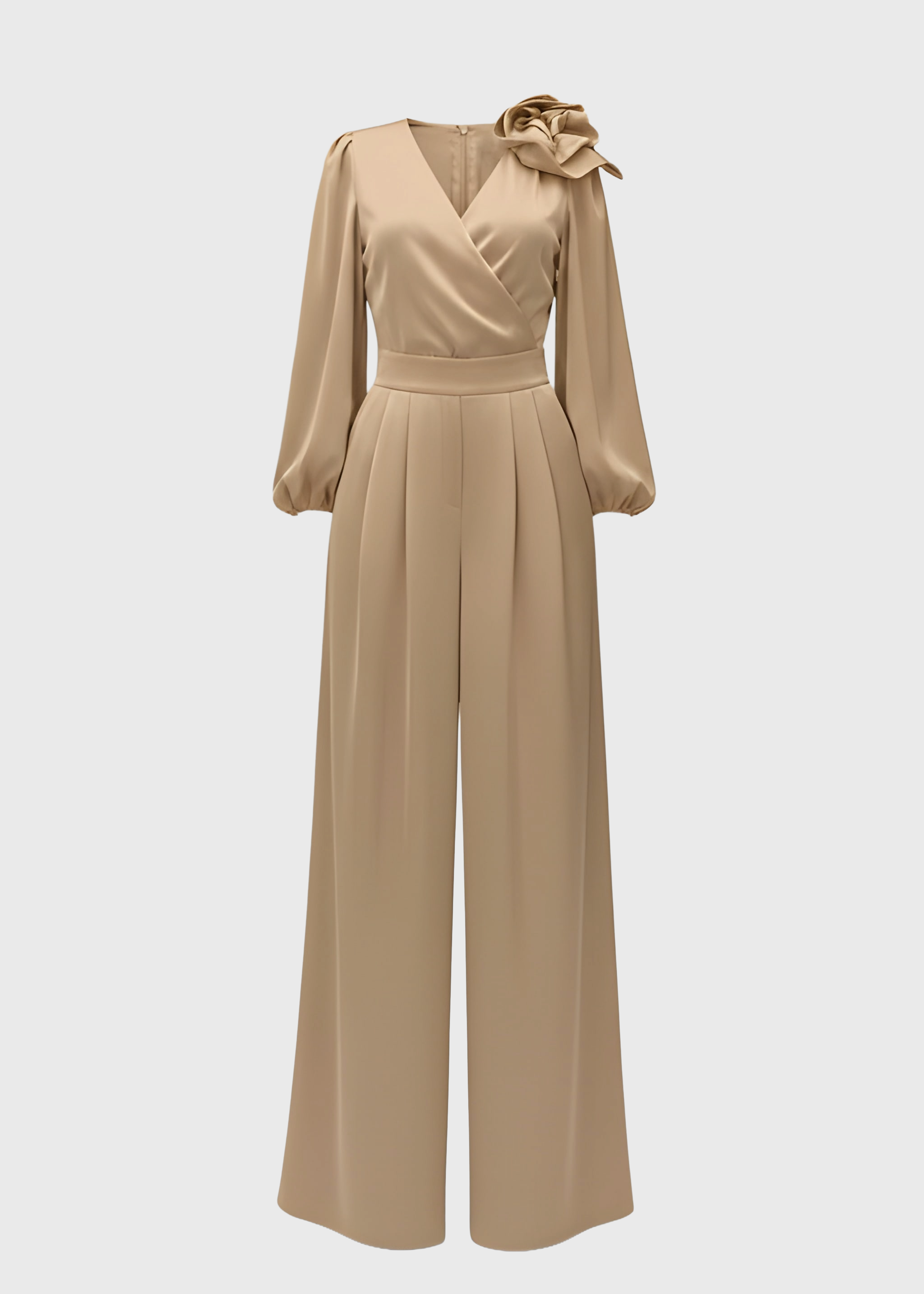 LUCY | Satin Elegant Flower Two-Piece Suit