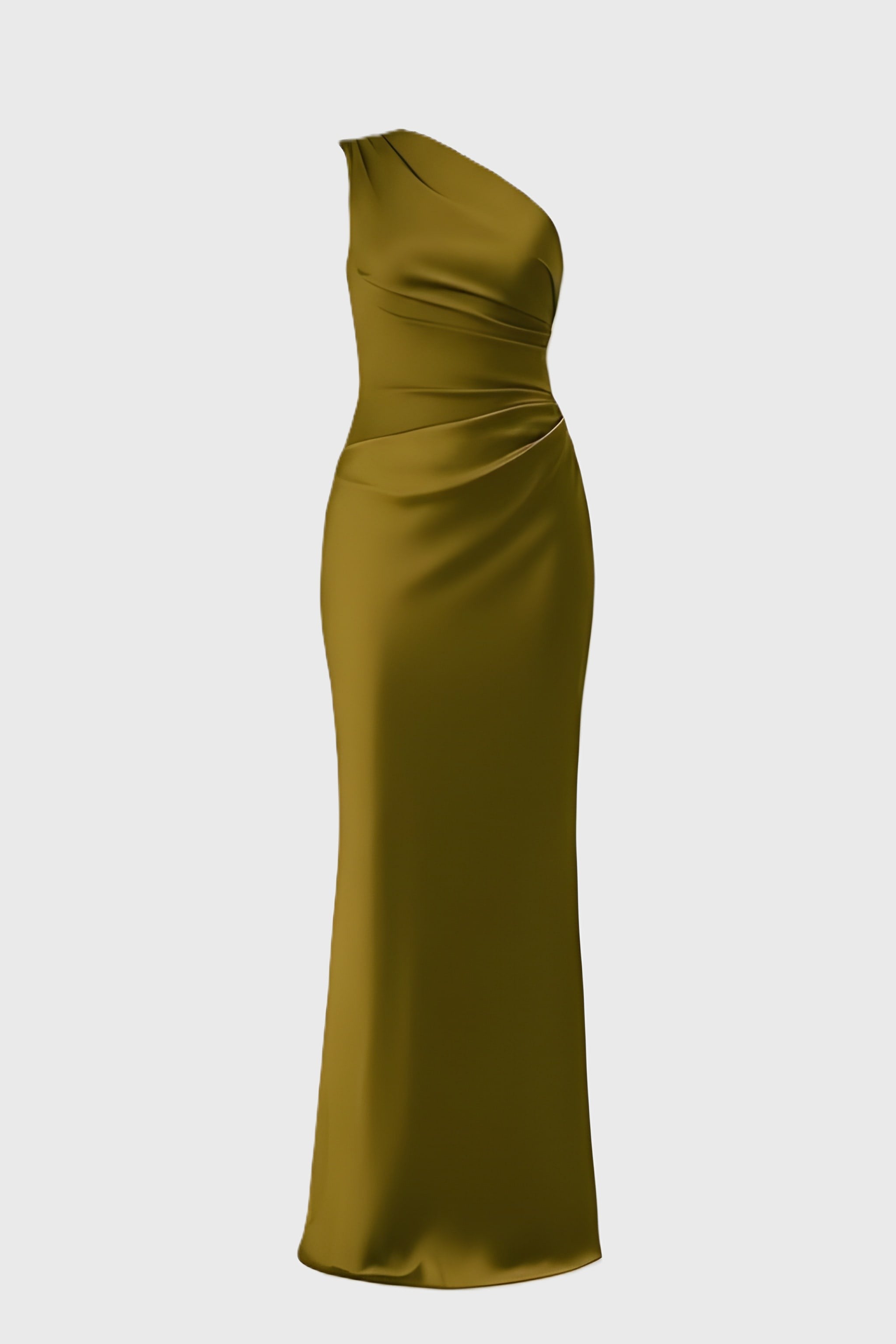 CASSIA | Draped Waist Satin-Panel Maxi Dress