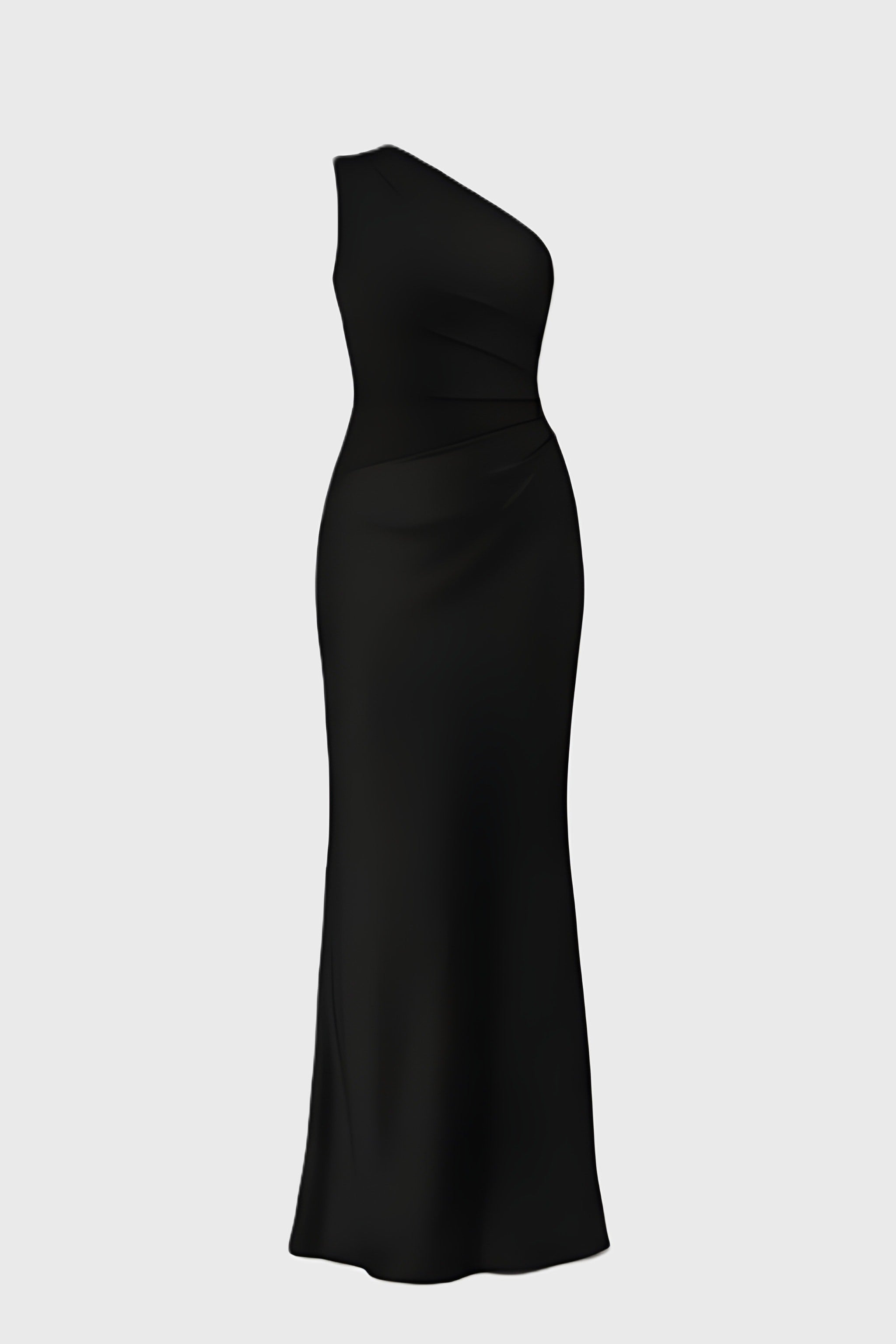 CASSIA | Draped Waist Satin-Panel Maxi Dress