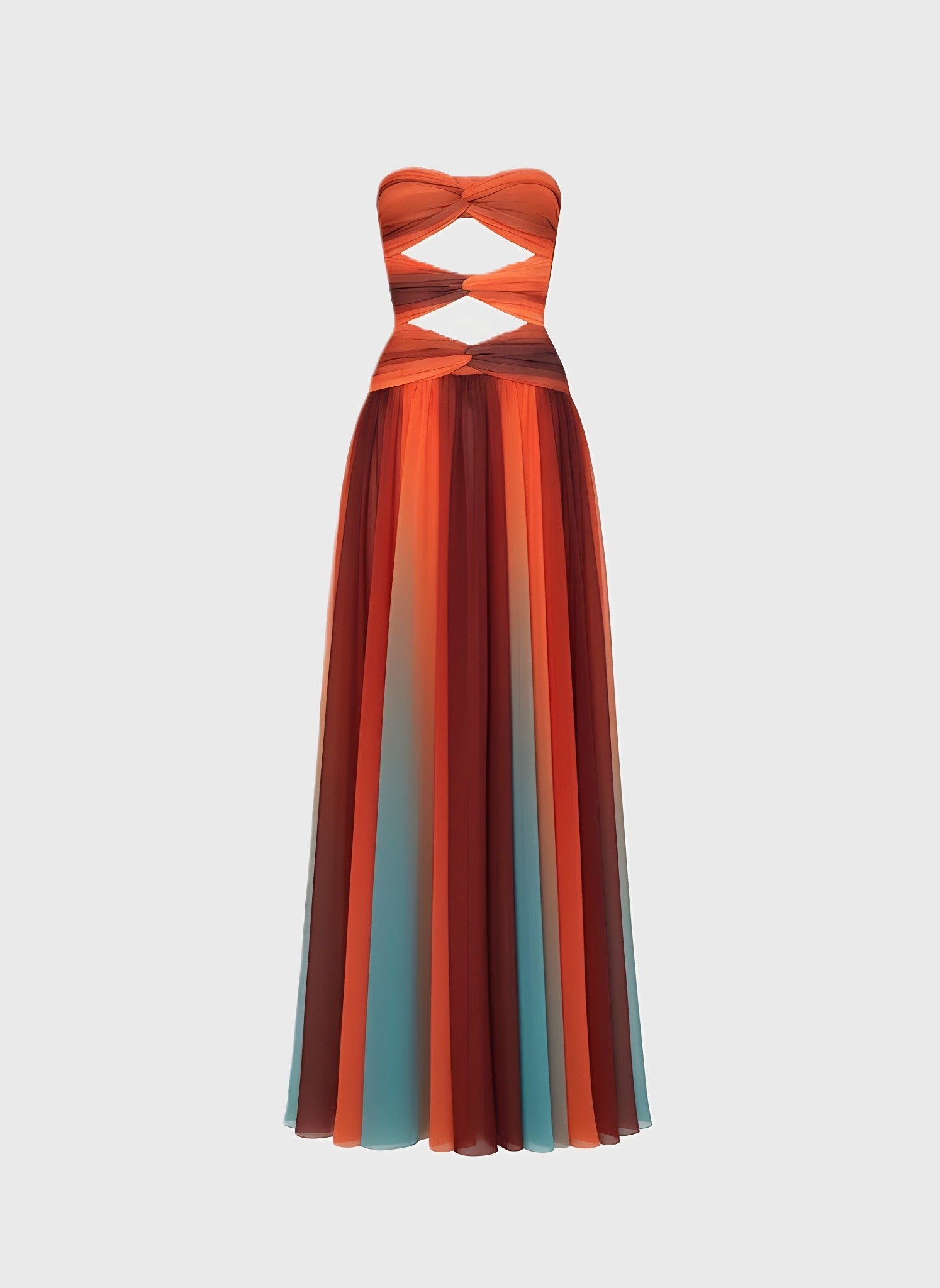 BEATRICE | Sunset Mesh Printed Maxi Dress