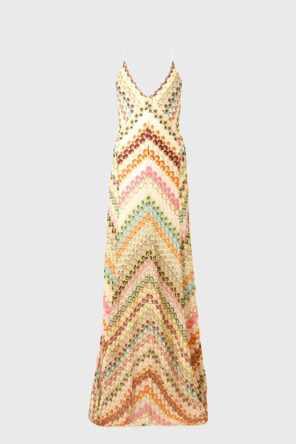 LEONORA | Multi Stripe Zigzag Chevron Maxi Dress