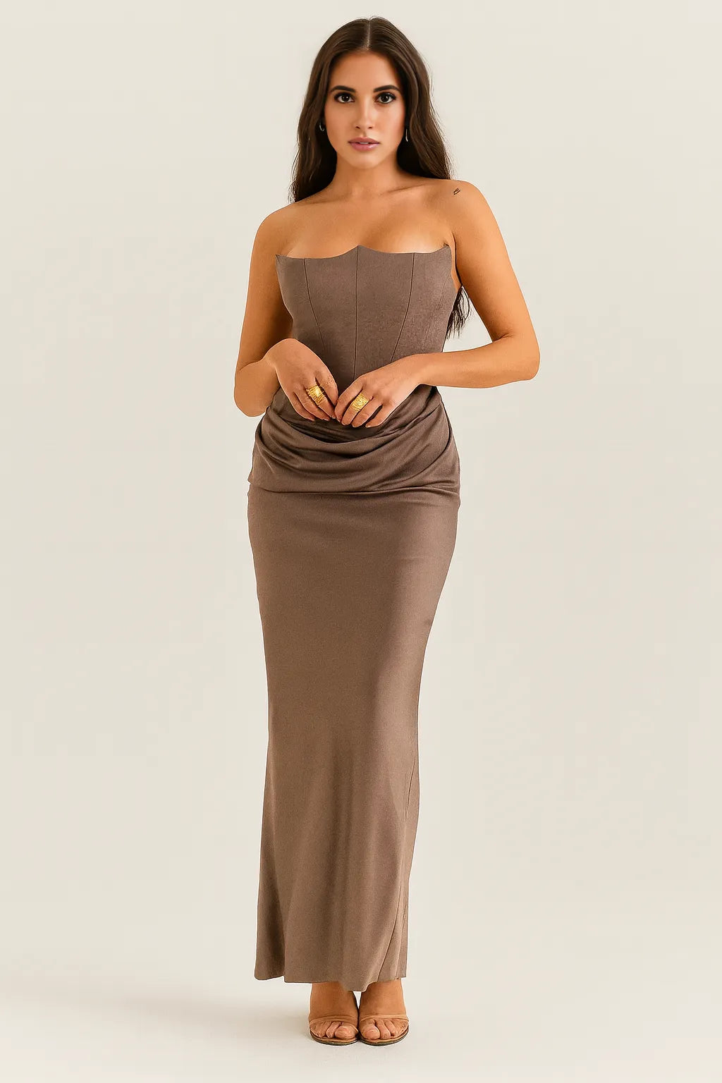 AURELIA | Strapless Corset-Style Maxi Dress
