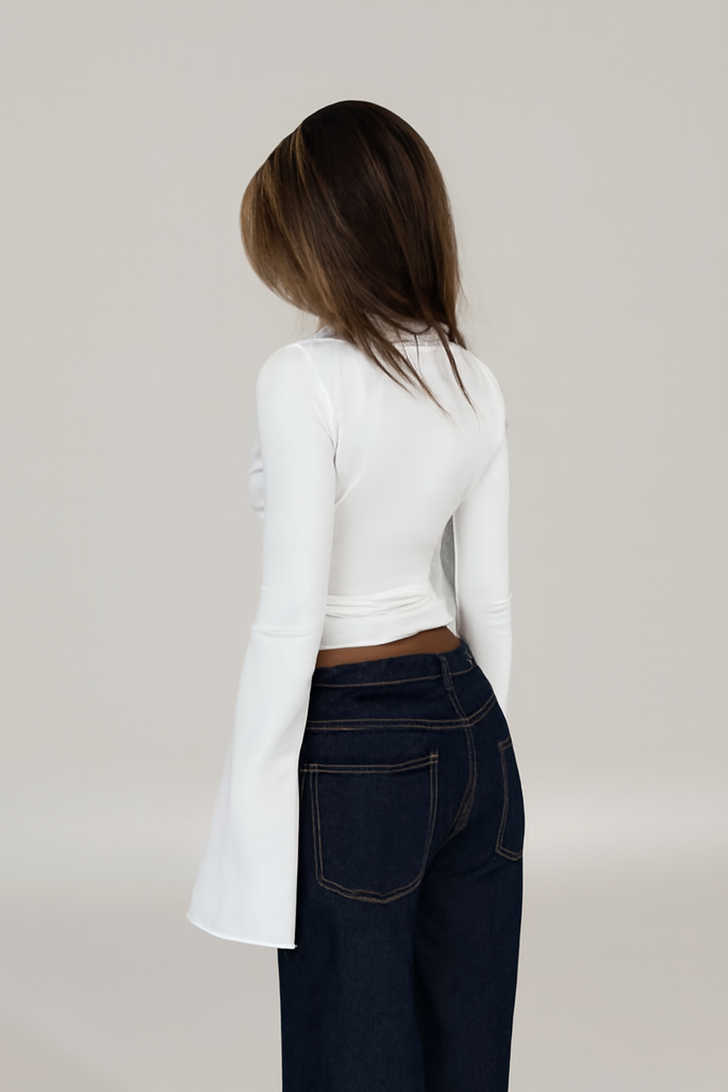 ARIA | Lace Trim Long Sleeve Top