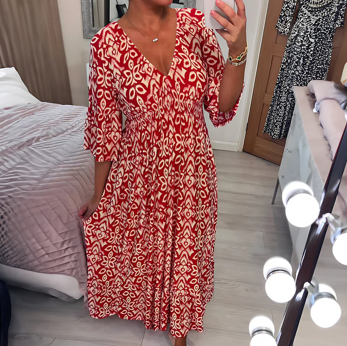 OLIVIA | Boho Floral Maxi Dress