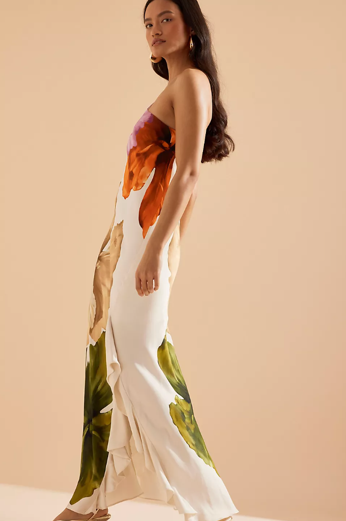 FELICITY | One Shoulder Floral-Print Maxi Dress