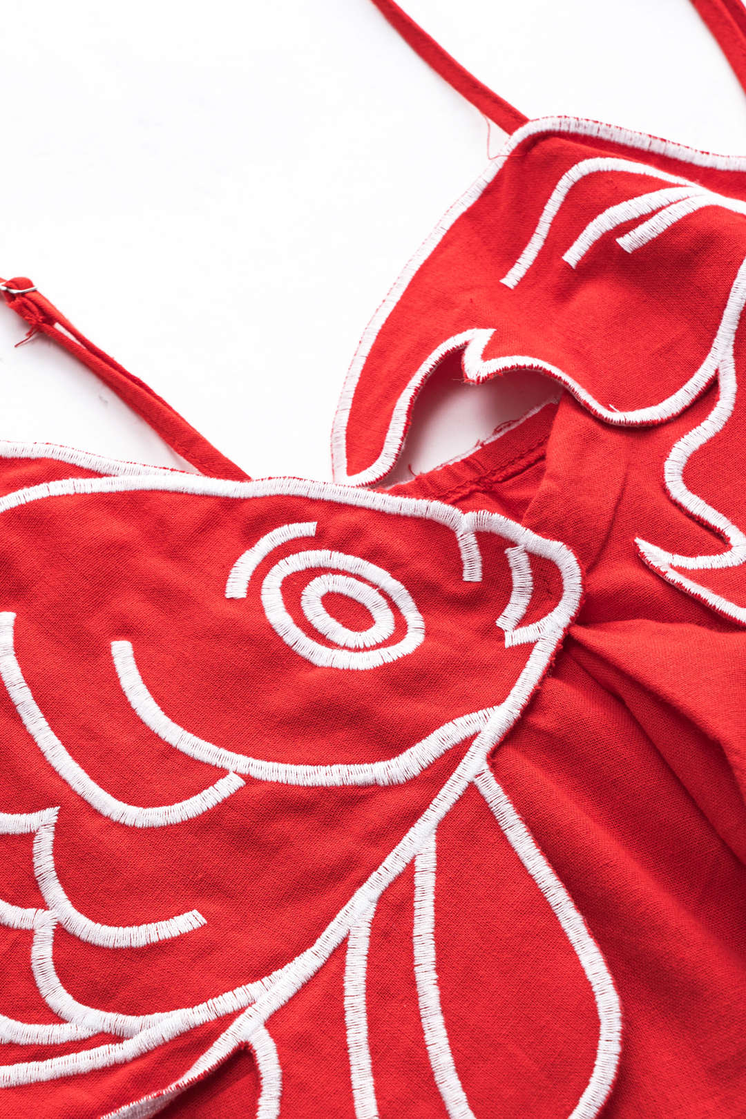 LILY | Pleated Fish Embroidery Maxi Dress