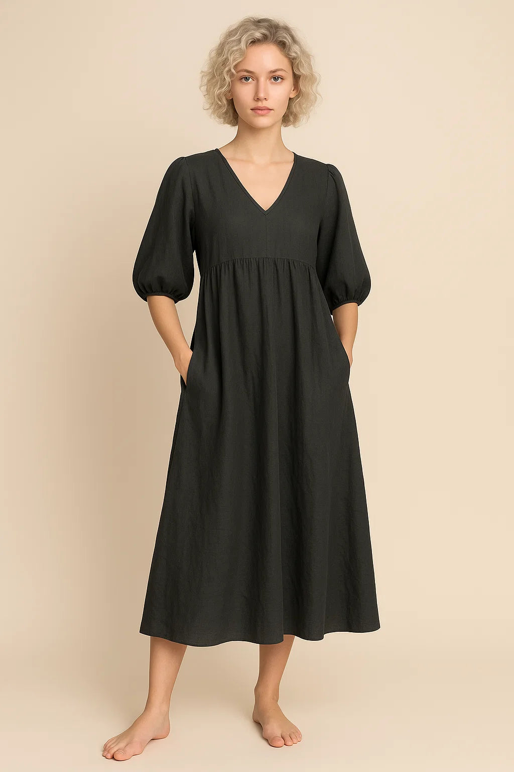 ELORA | Classic Comfort Midi Dress