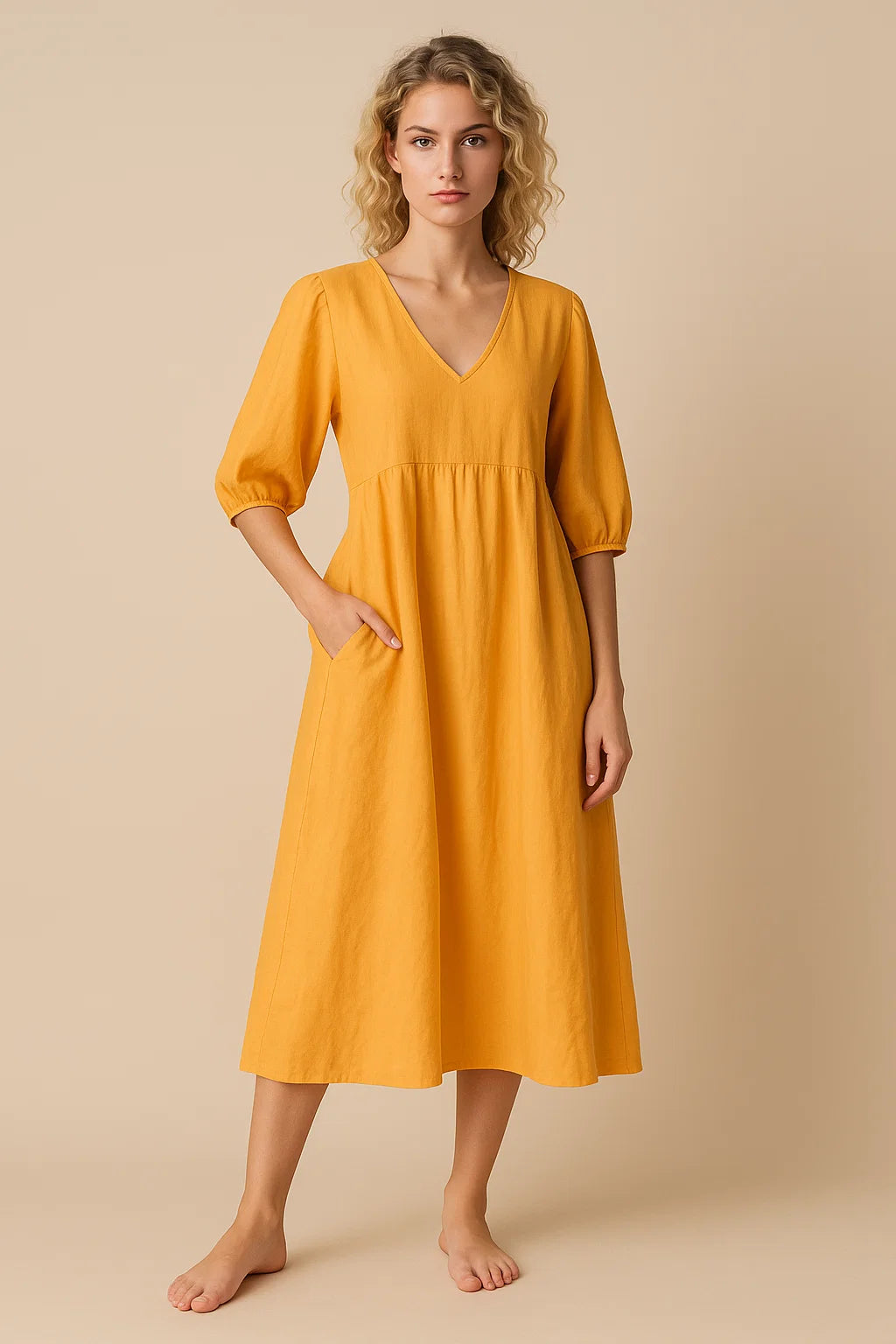 ELORA | Classic Comfort Midi Dress