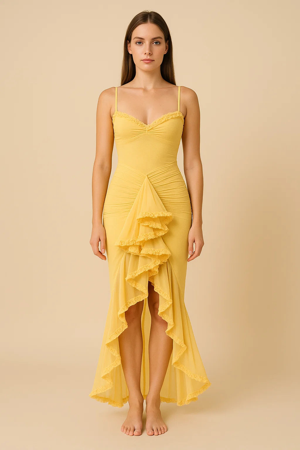 OPHELIA | Ruffle Detail Maxi Dress