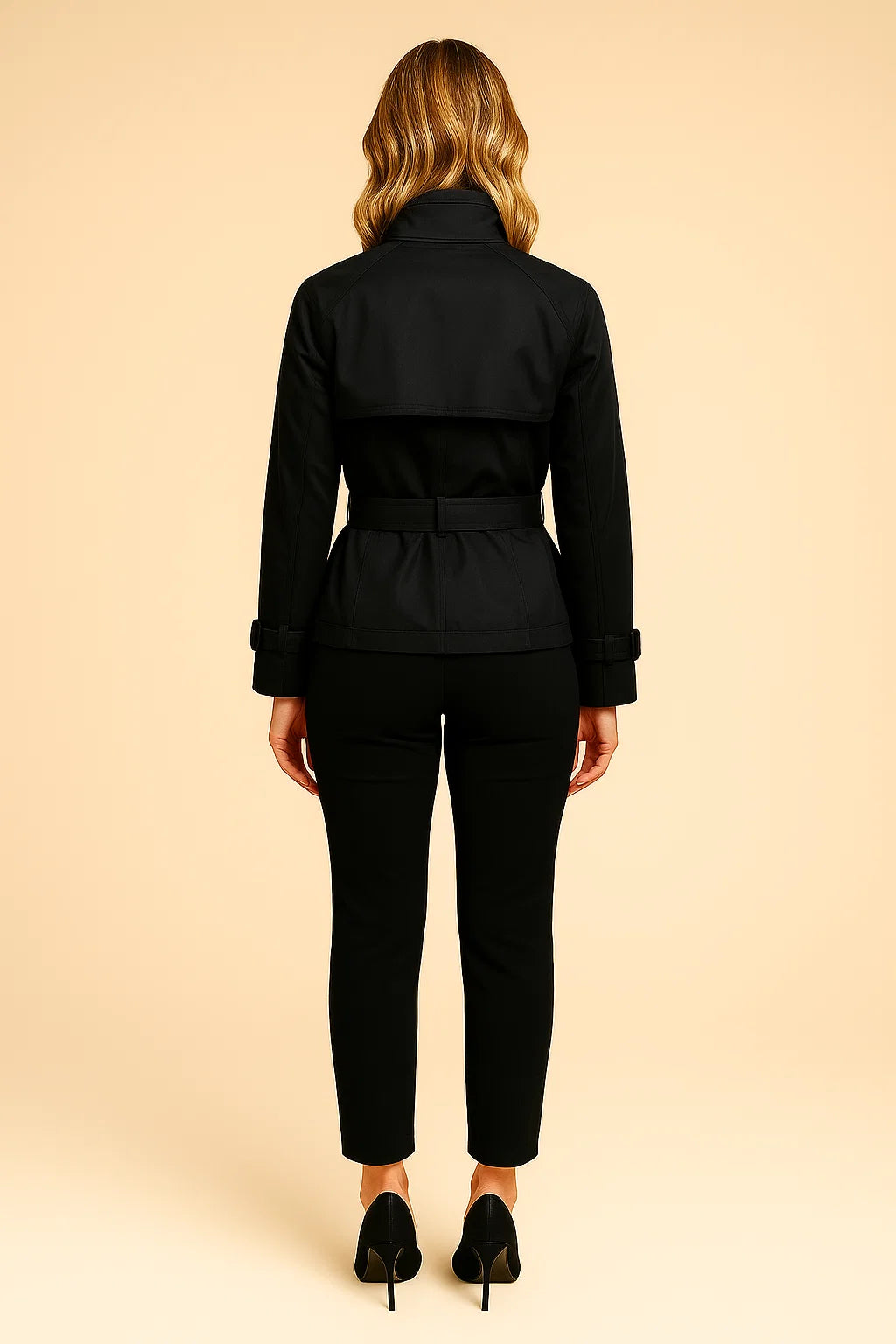 SOPHIE | High-Collar Short Trench Coat
