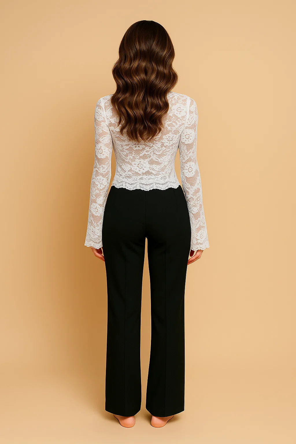 ARIELLE | Square Neck Lace Detail Top