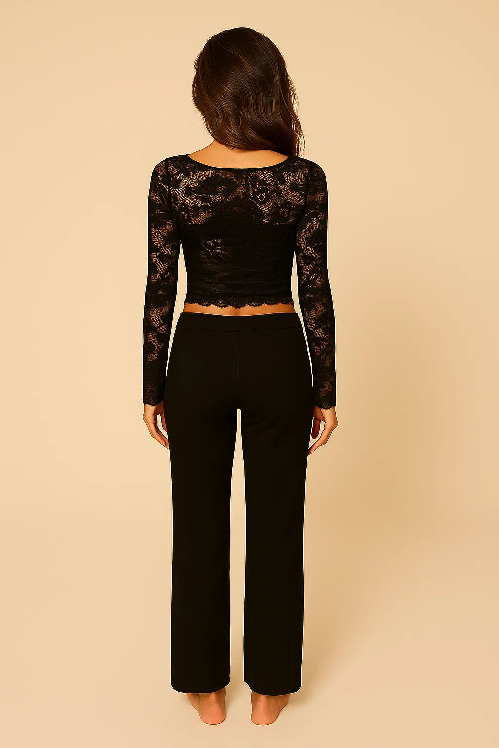 ARIELLE | Square Neck Lace Detail Top