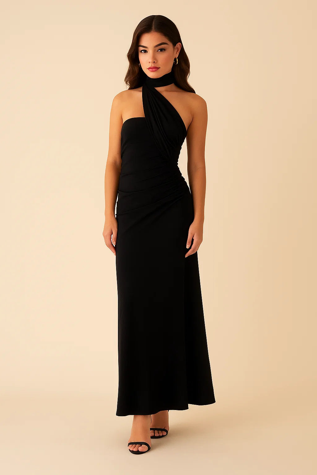 LYRIC | Scarf Neck Maxi Dress
