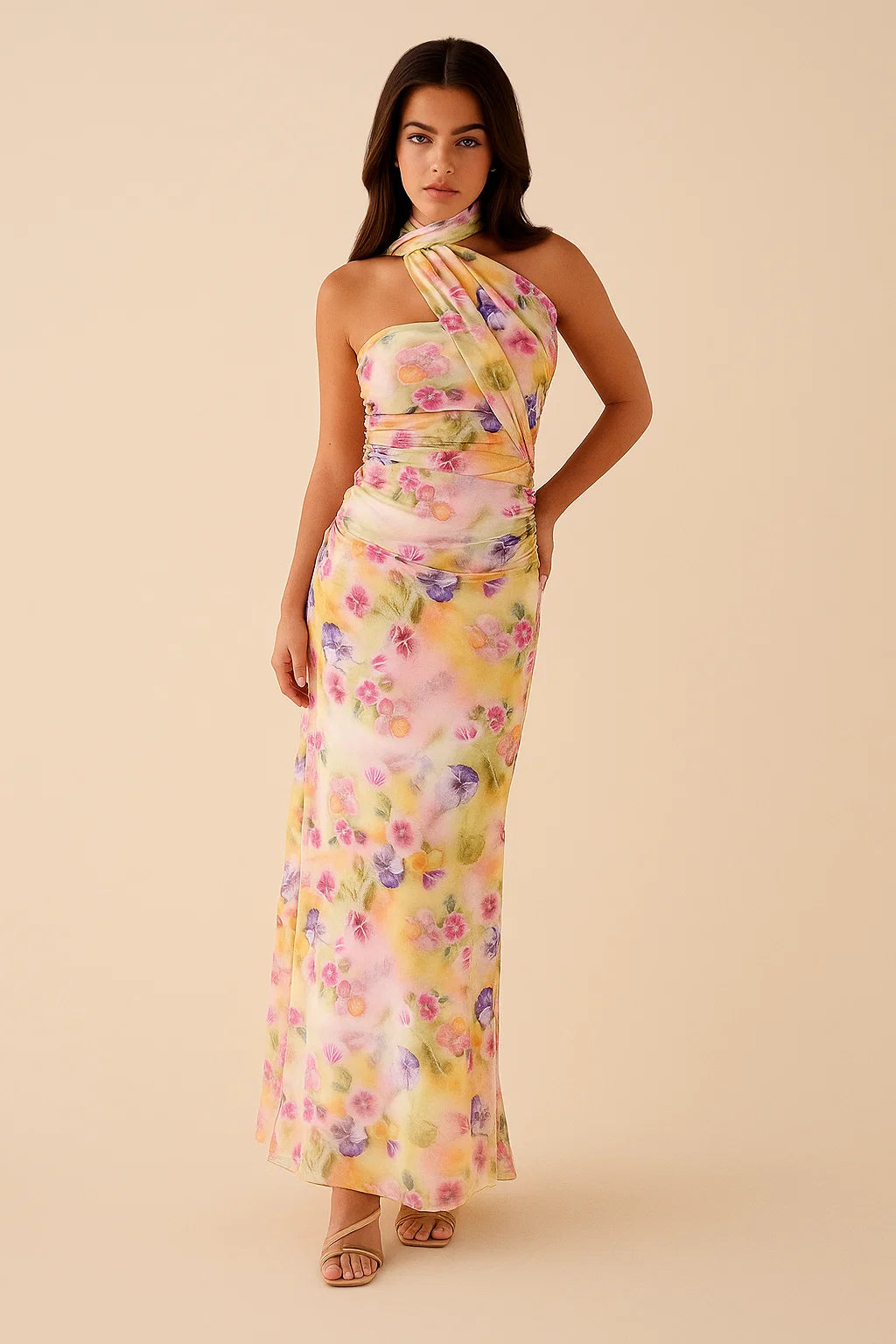 LYRIC | Scarf Neck Maxi Dress