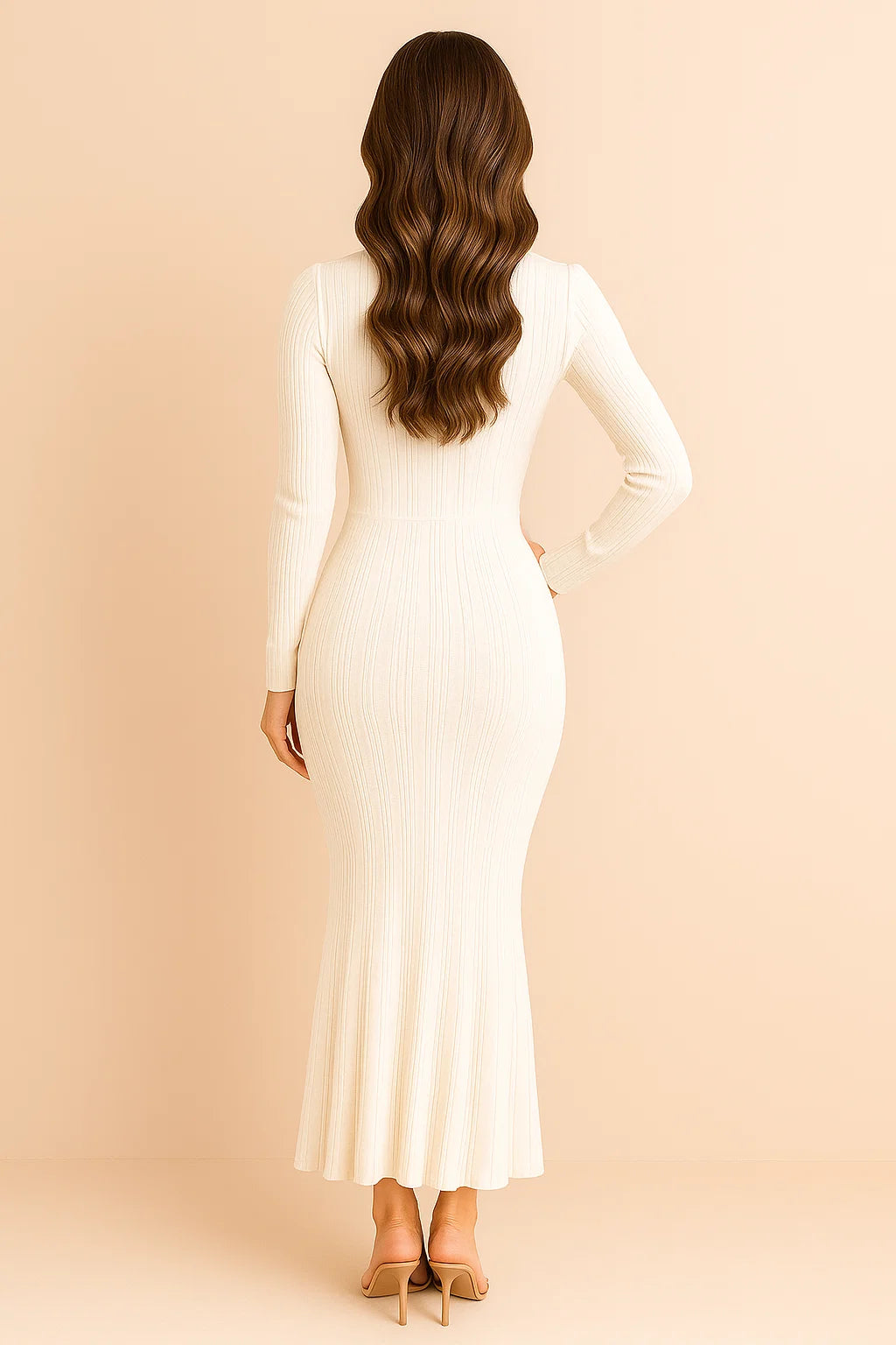 SELENA | Button Detail Knit Maxi Dress