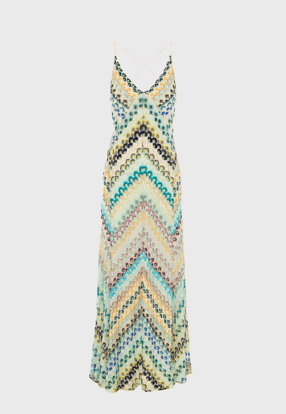 LEONORA | Multi Stripe Zigzag Chevron Maxi Dress