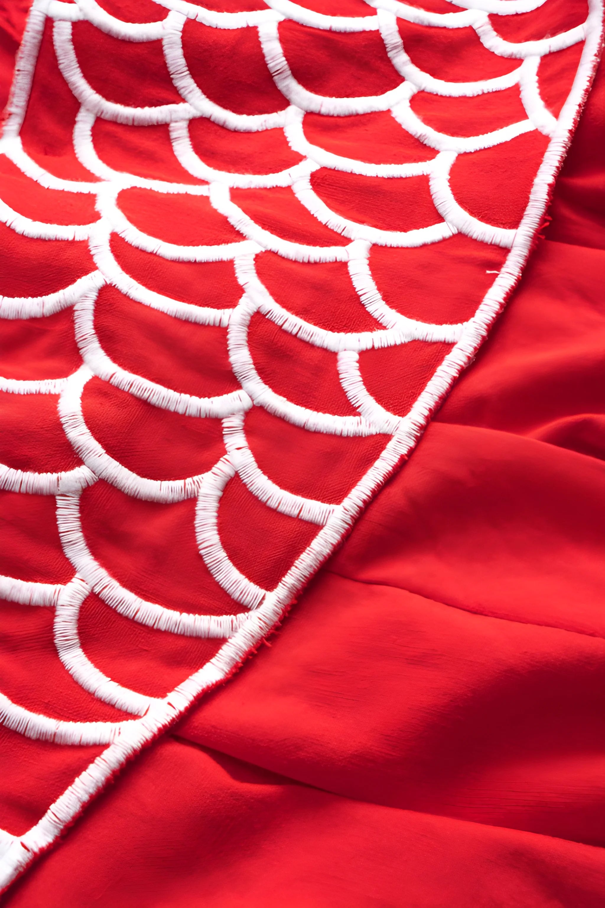 LILY | Pleated Fish Embroidery Maxi Dress