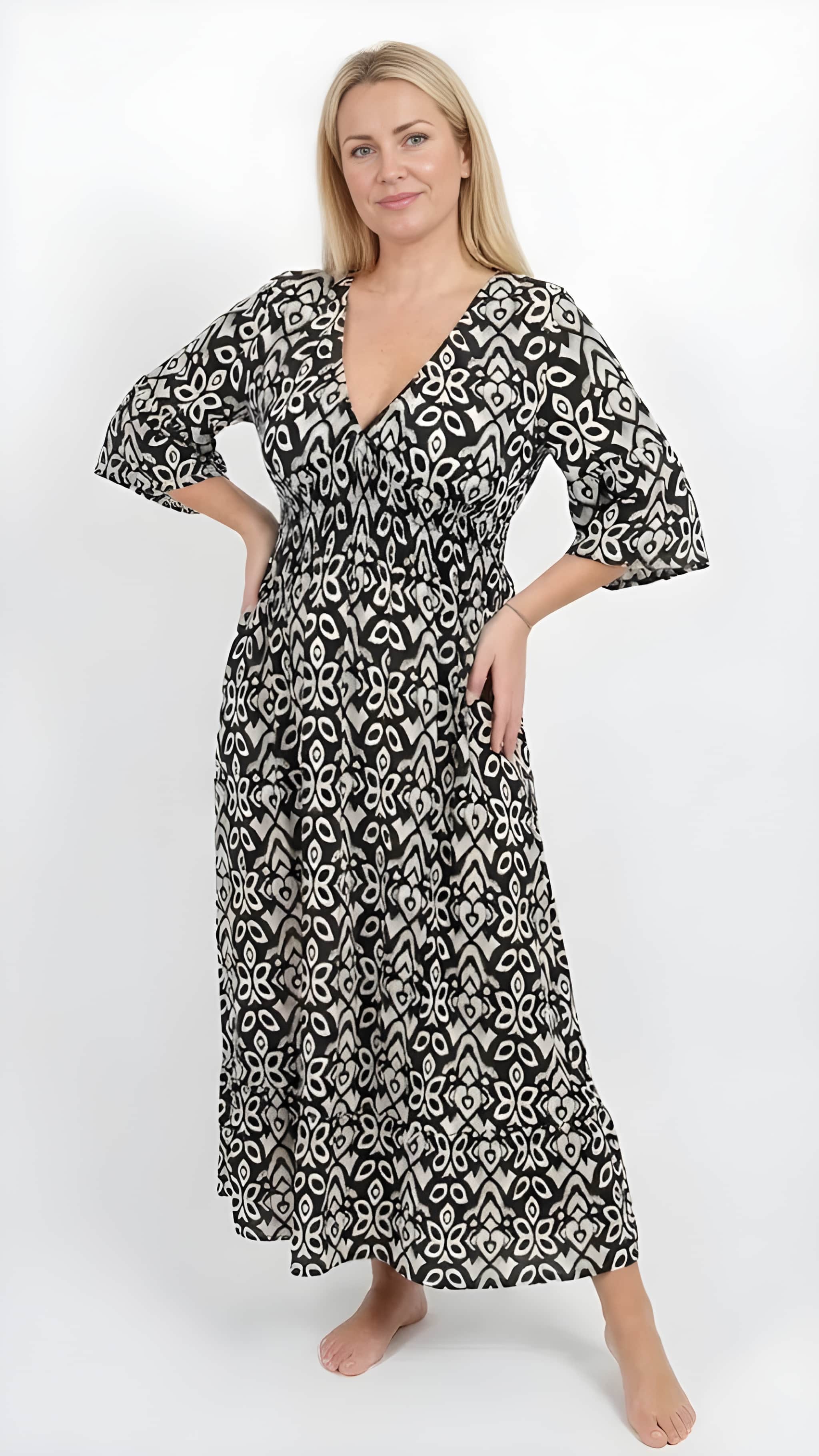 OLIVIA | Boho Floral Maxi Dress