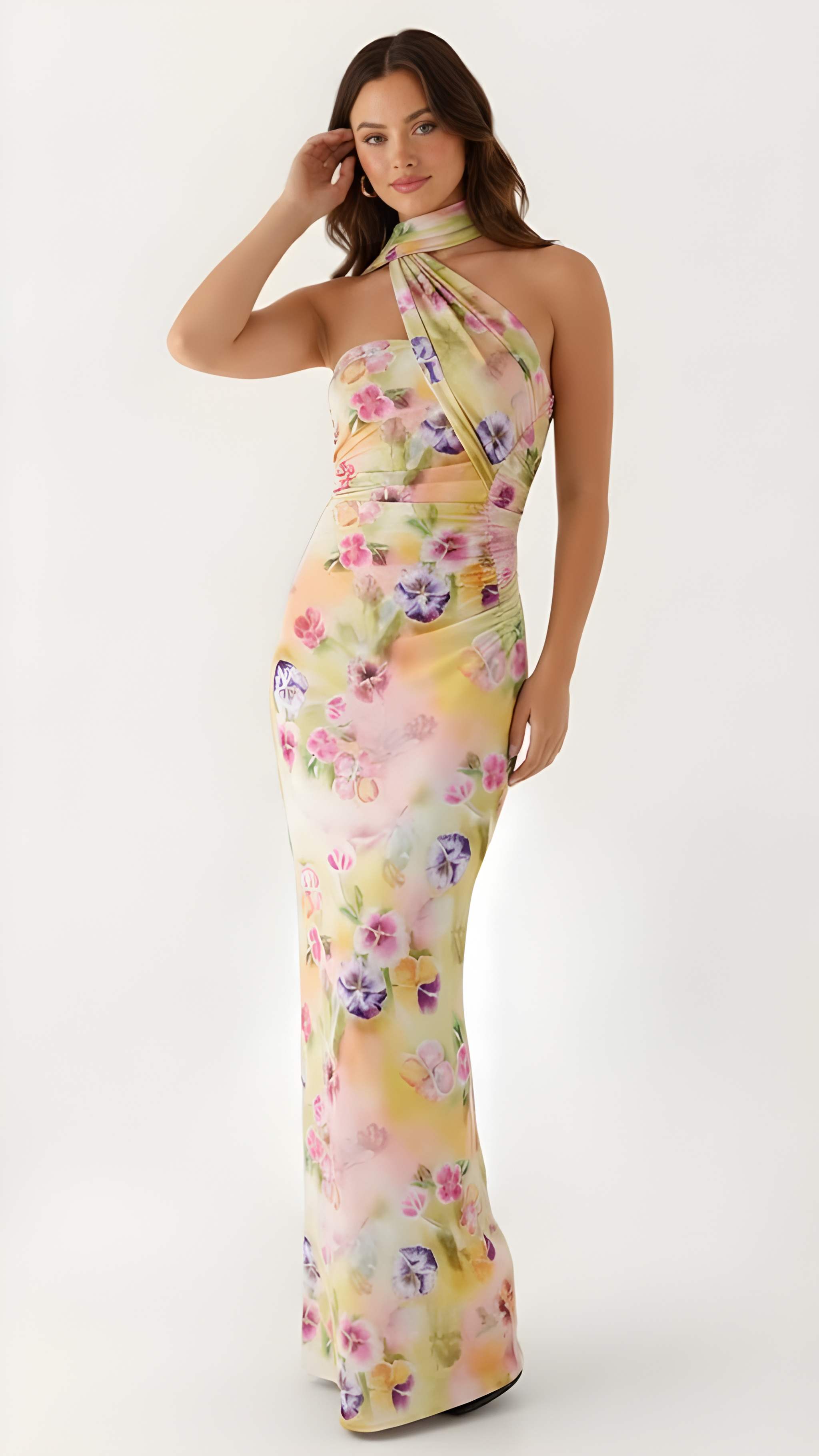 LYRIC | Scarf Neck Maxi Dress