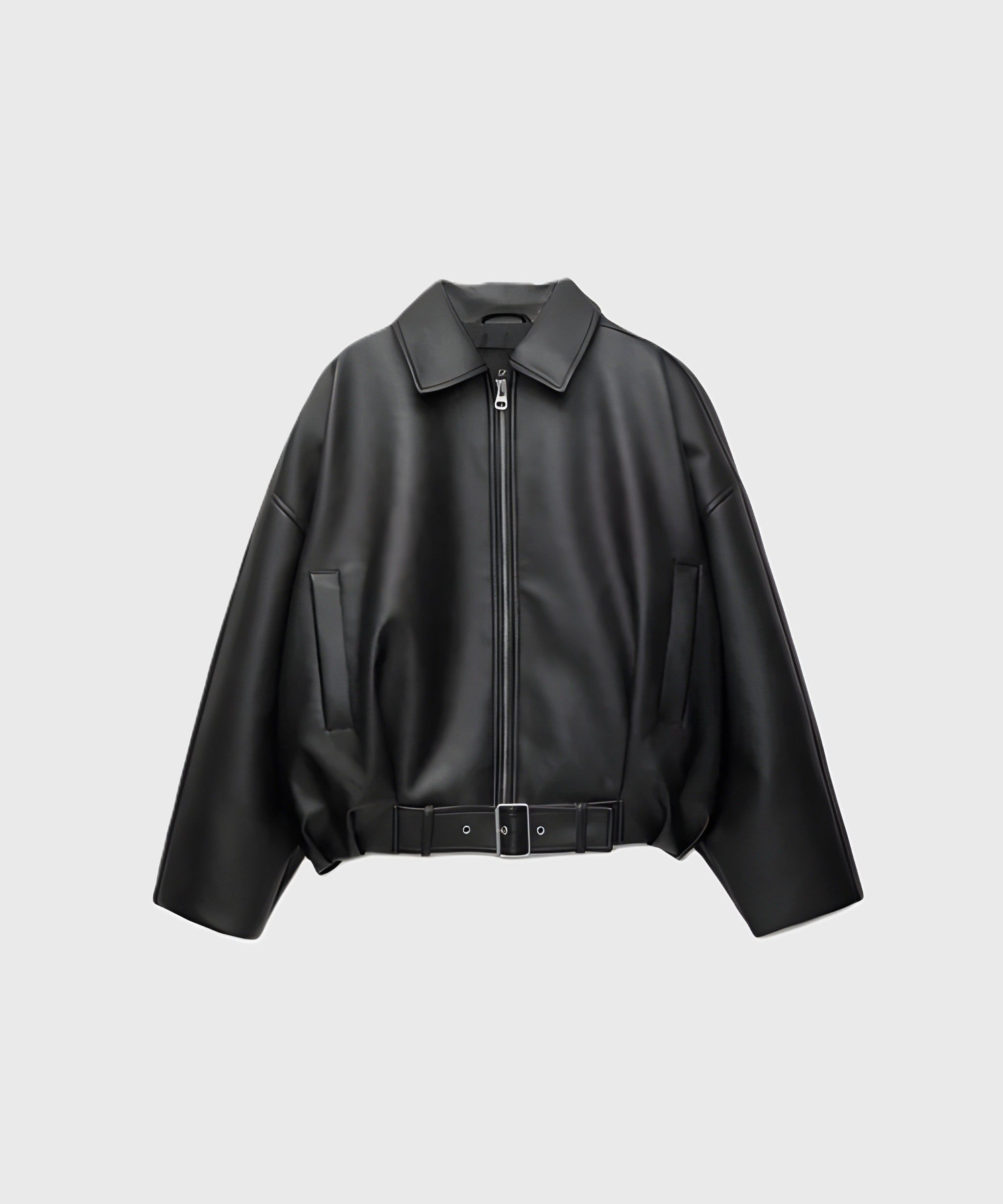 INDIGO | Oversized Faux Leather Bomber Jacket