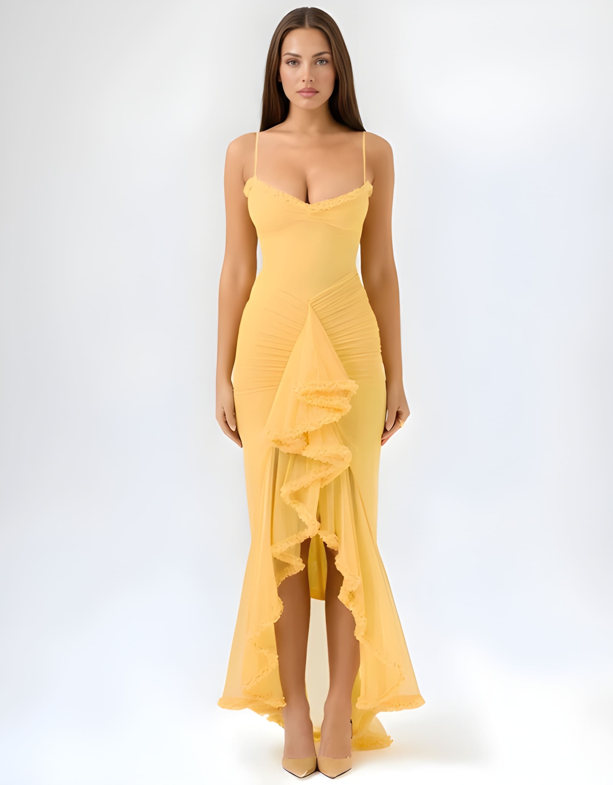 OPHELIA | Ruffle Detail Maxi Dress