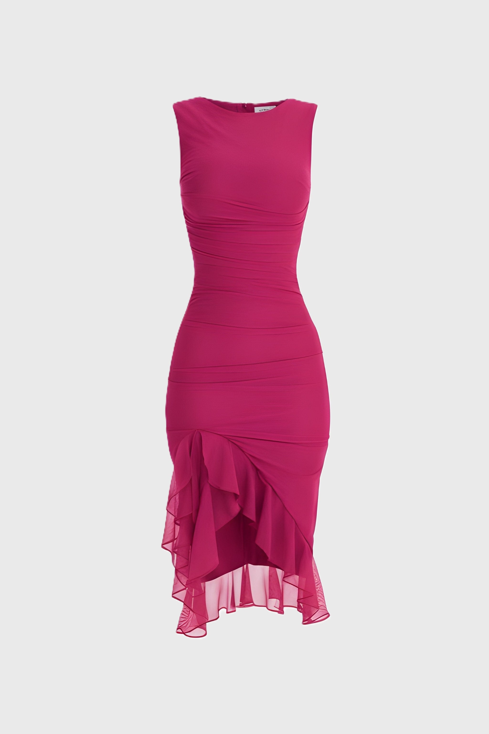 CLEMENTINE | High Neck Ruffle Midi Dress